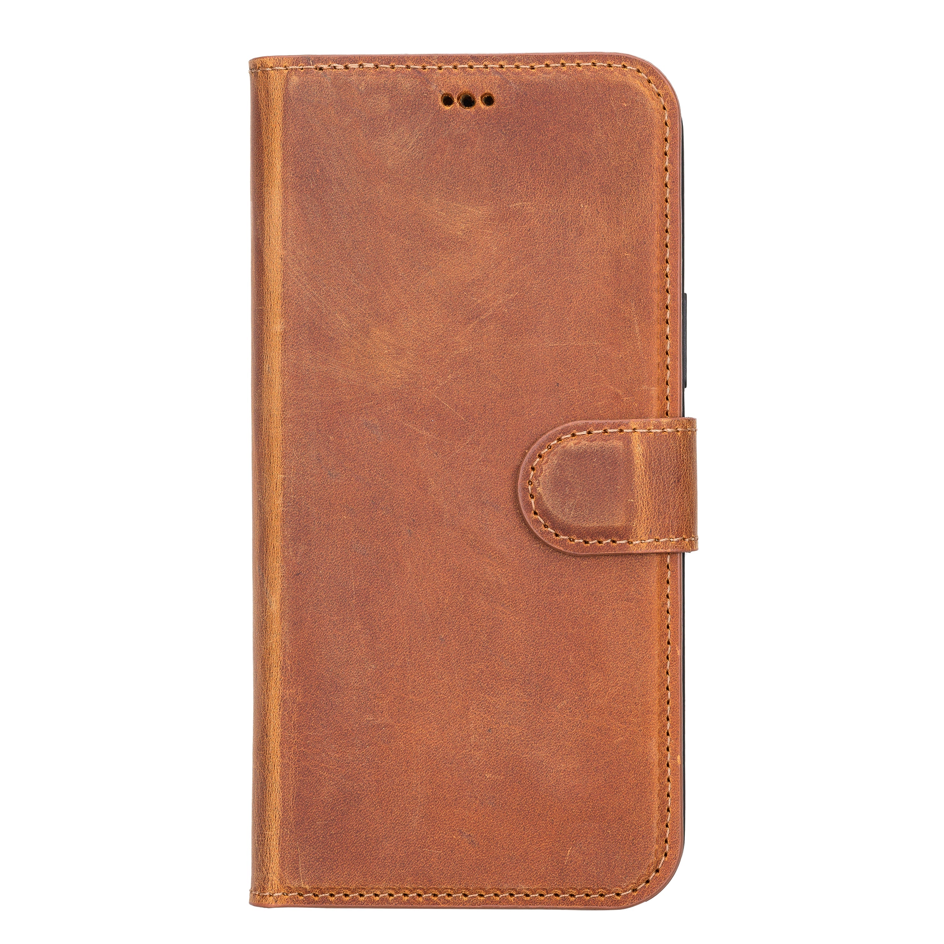 Camel Brown Leather iPhone 13 Pro Wallet Case - O2 Leather