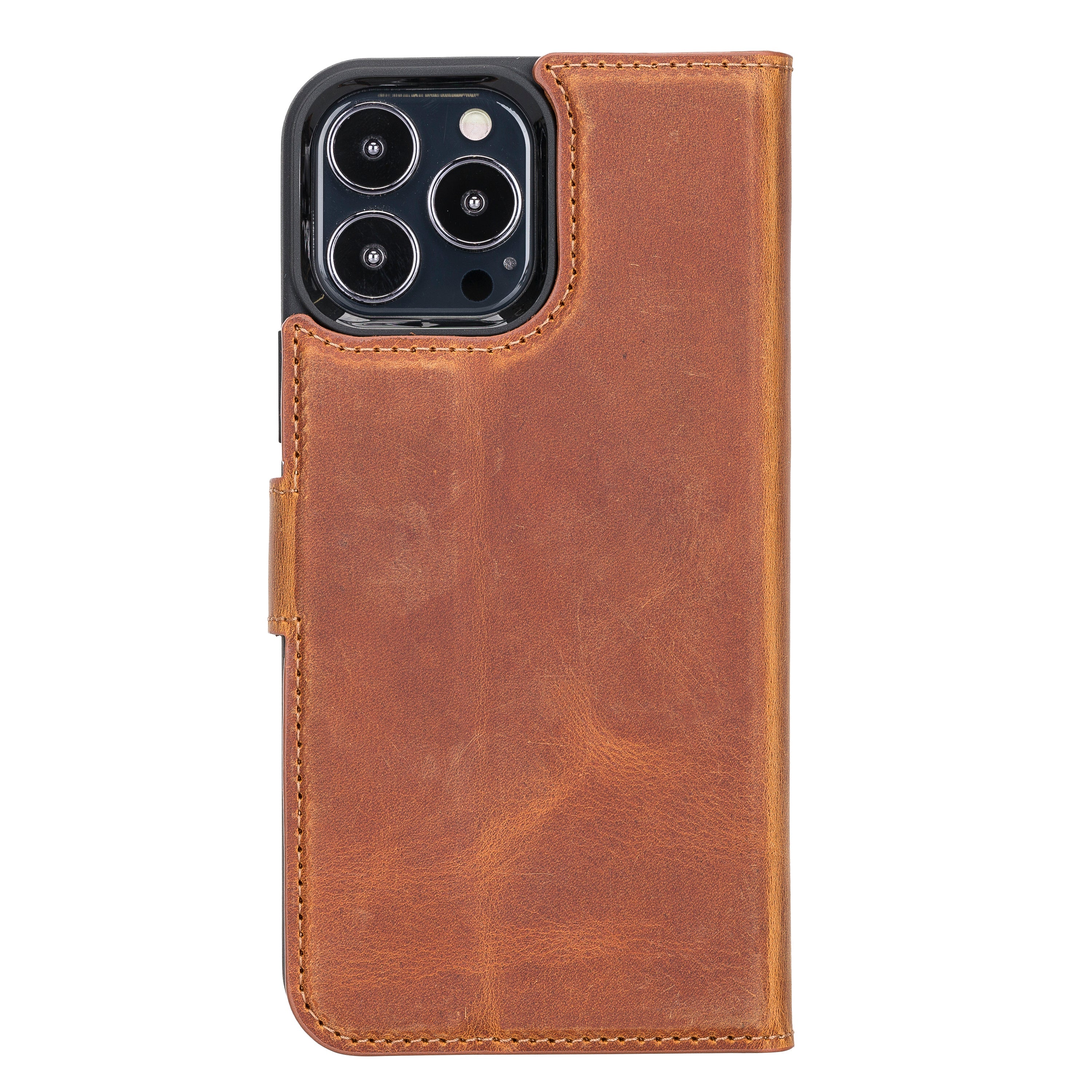 Camel Brown Leather iPhone 13 Pro Wallet Case - O2 Leather