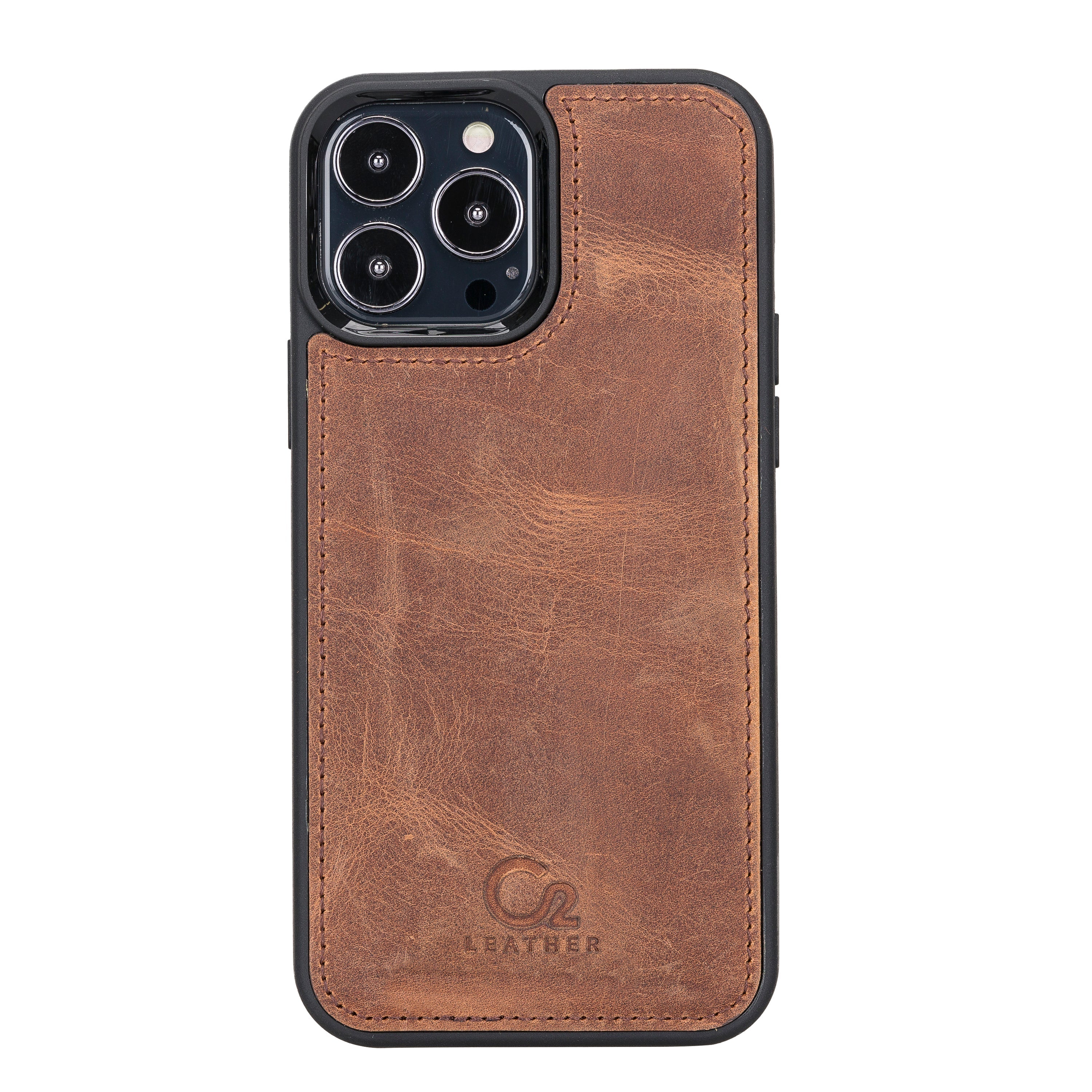 Antic Brown Leather Magnetic Case for iPhone 13 Pro (6.1")