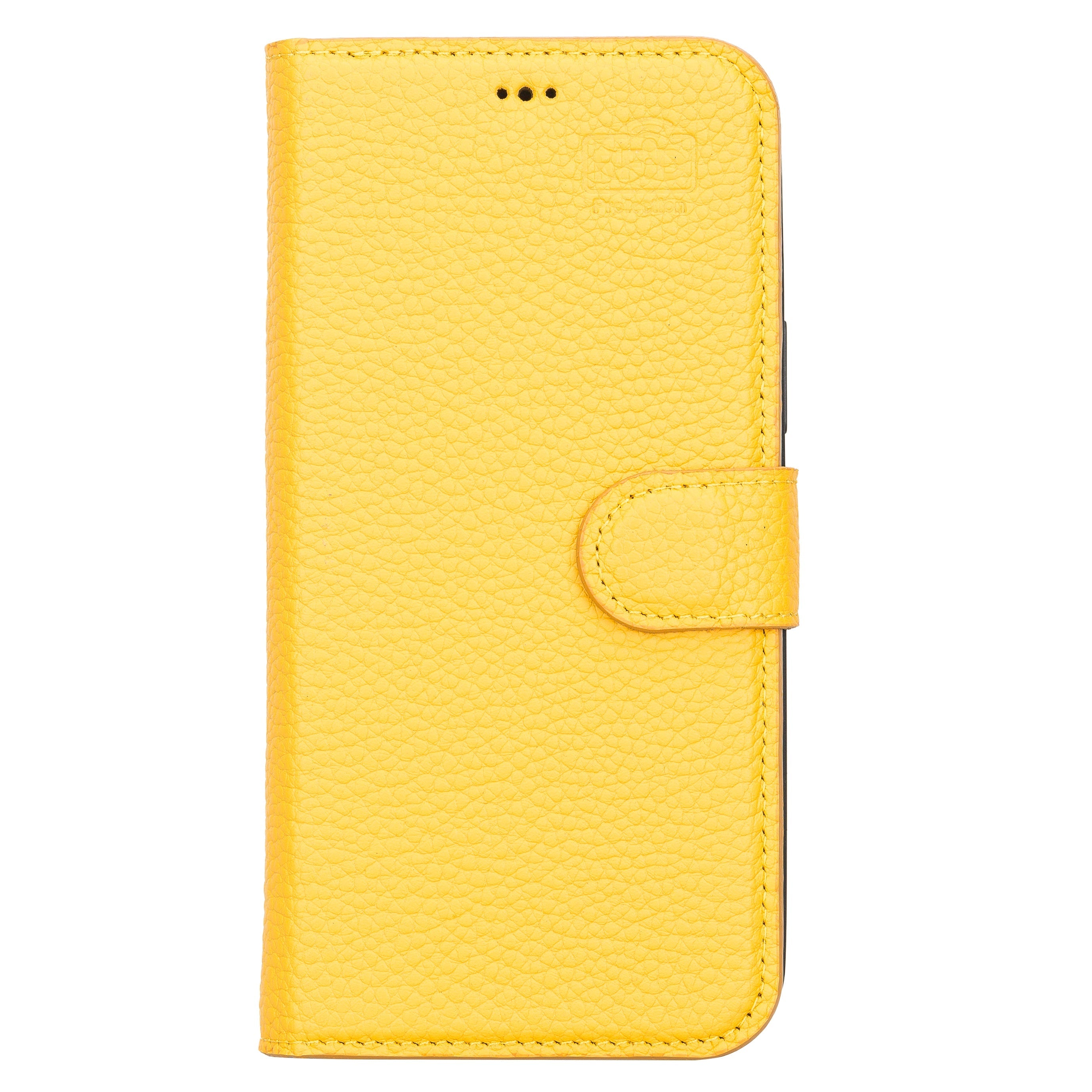 Yellow Leather Magnetic Case for iPhone 13 (6.1")