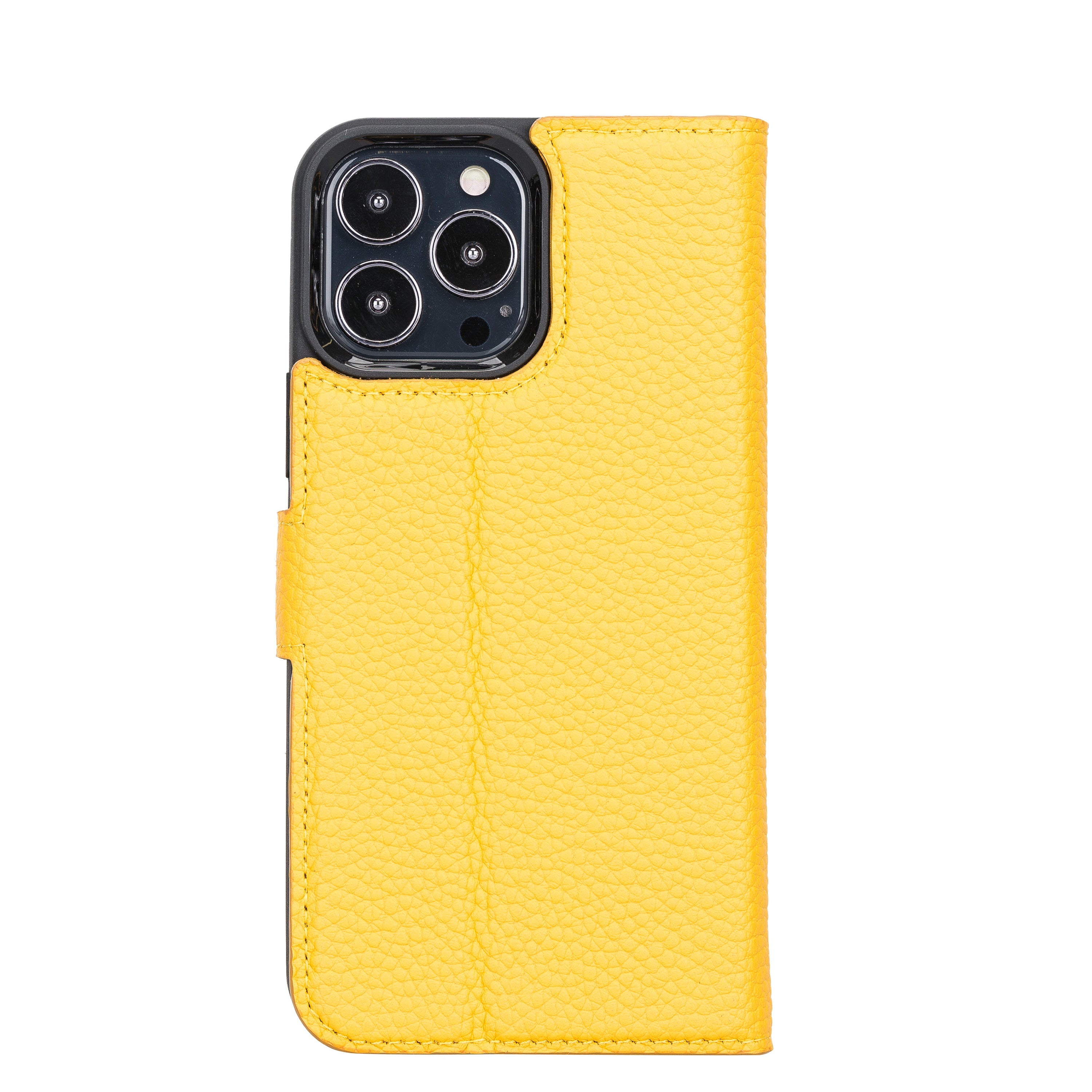 Yellow Leather Magnetic Case for iPhone 13 Pro (6.1")