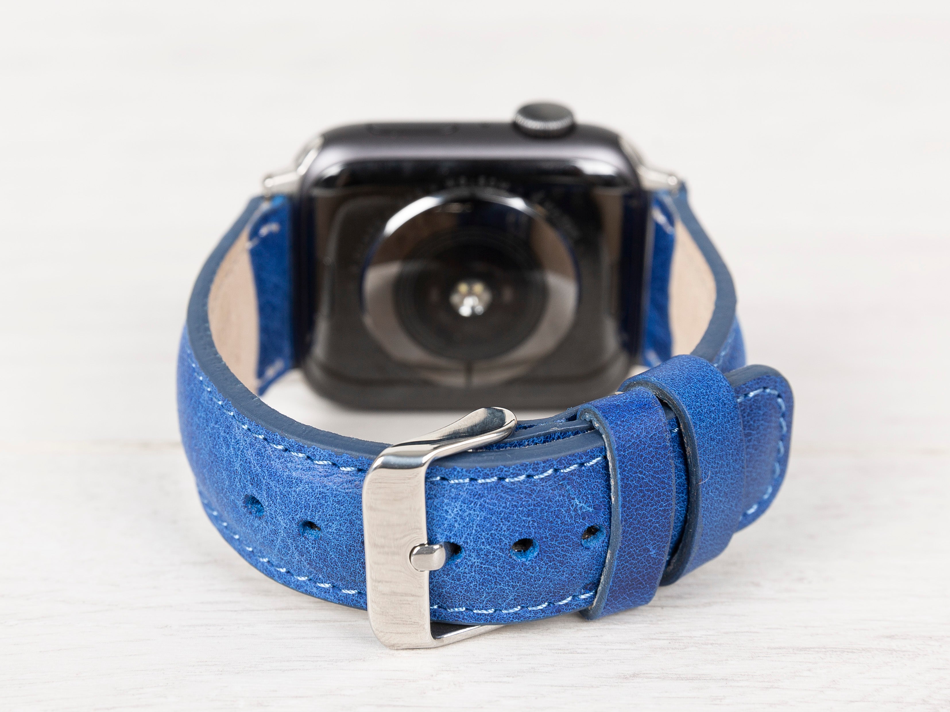 Blue Leather Classic Apple Watch Band