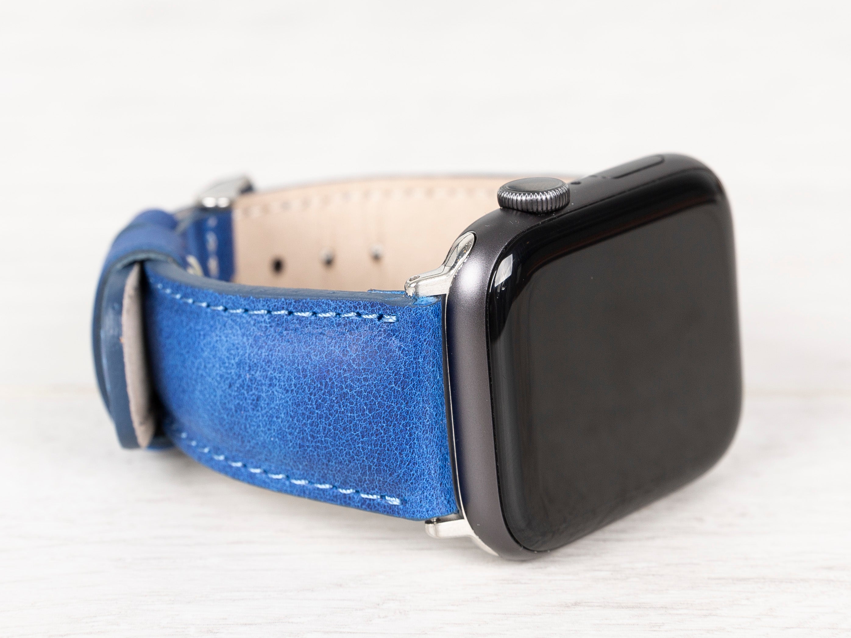 Blue Leather Classic Apple Watch Band