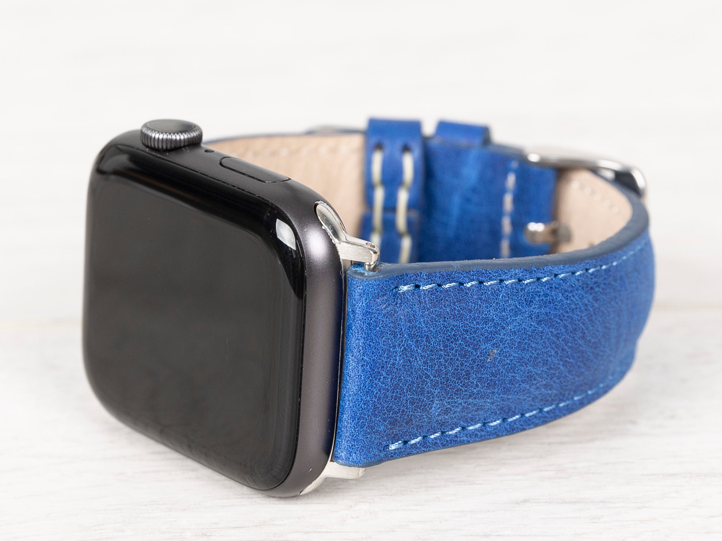 Blue Leather Classic Apple Watch Band