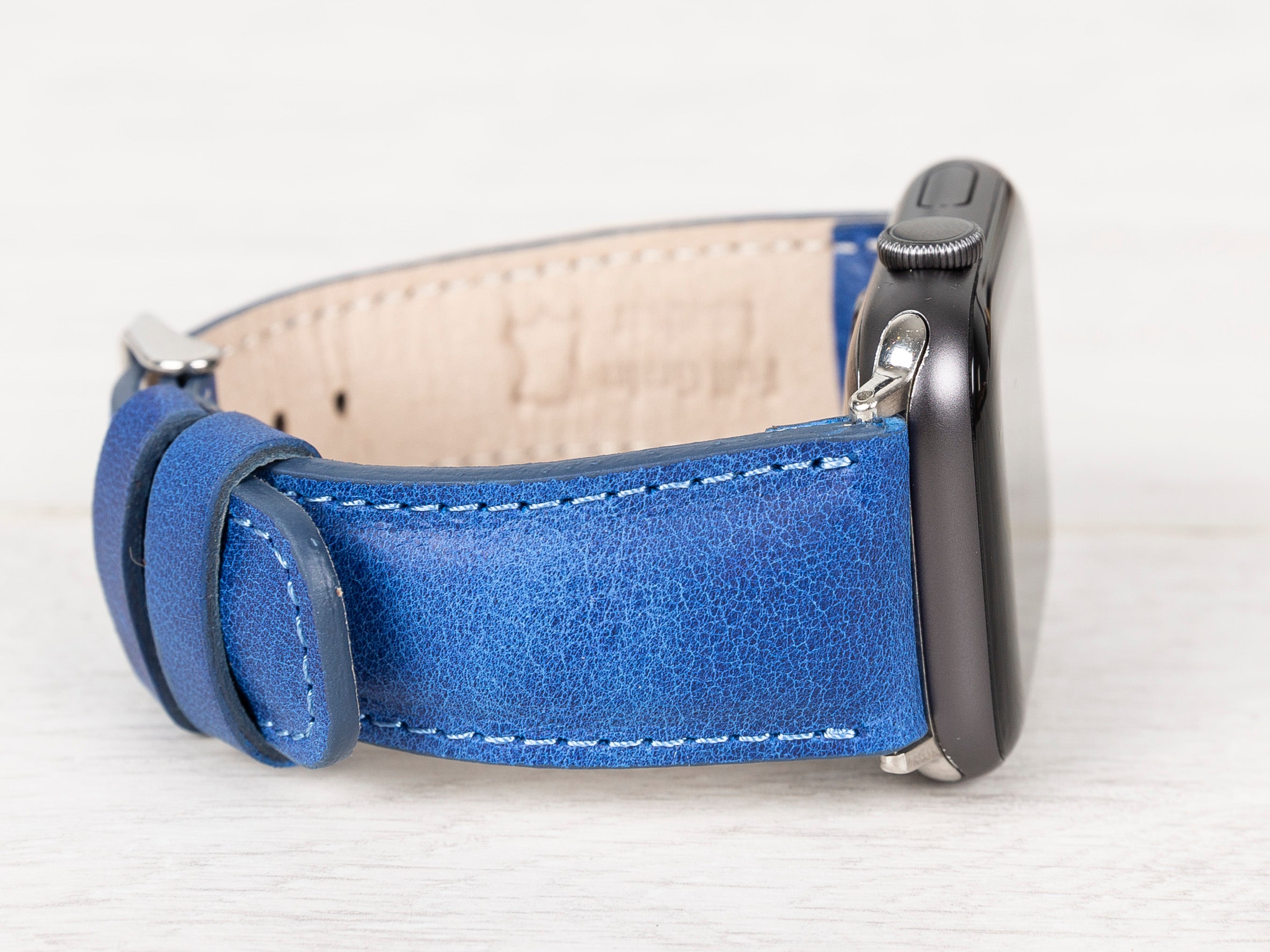 Blue Leather Classic Apple Watch Band