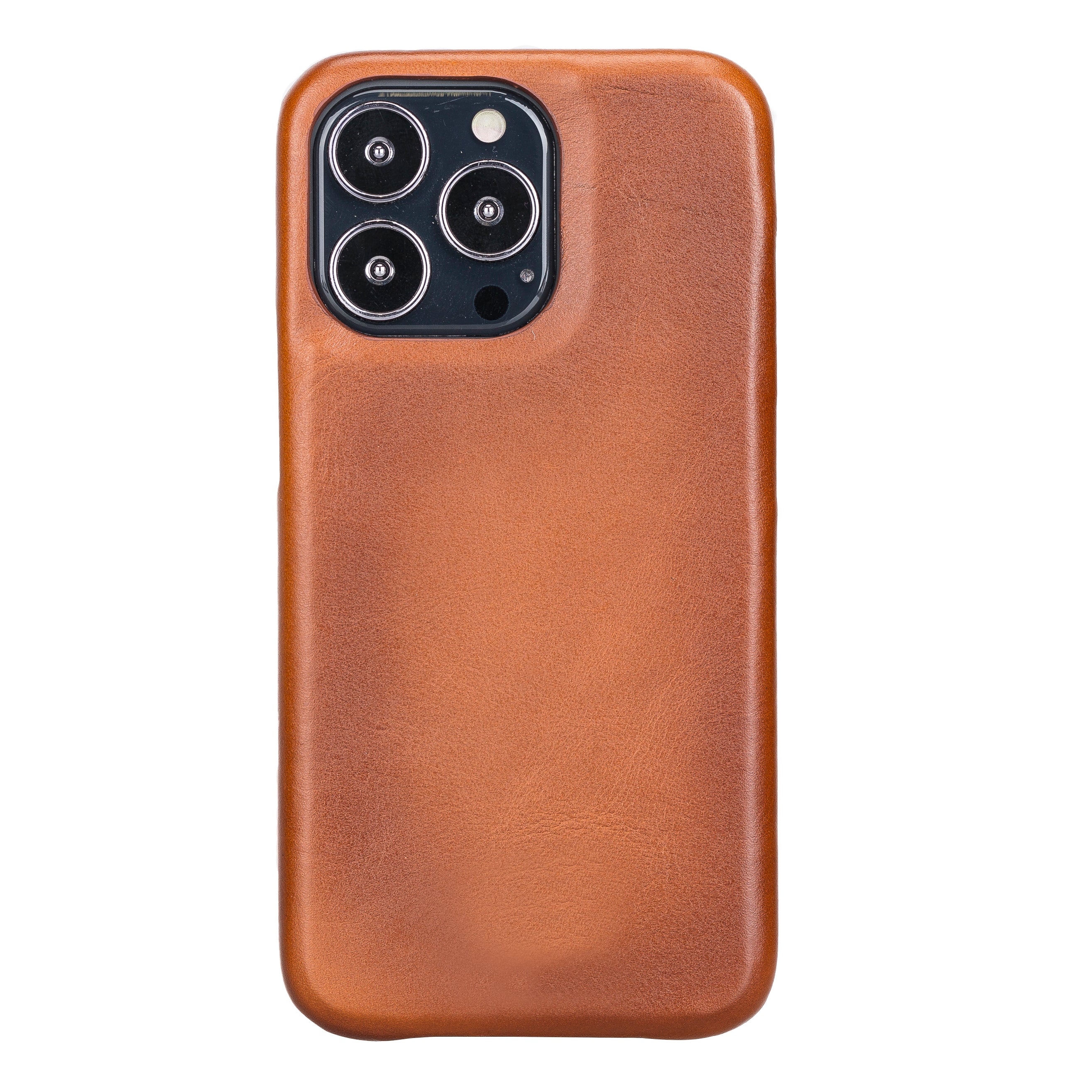 Burnished Tan Leather Snap on Cover Case for iPhone 14 PRO (6.1")