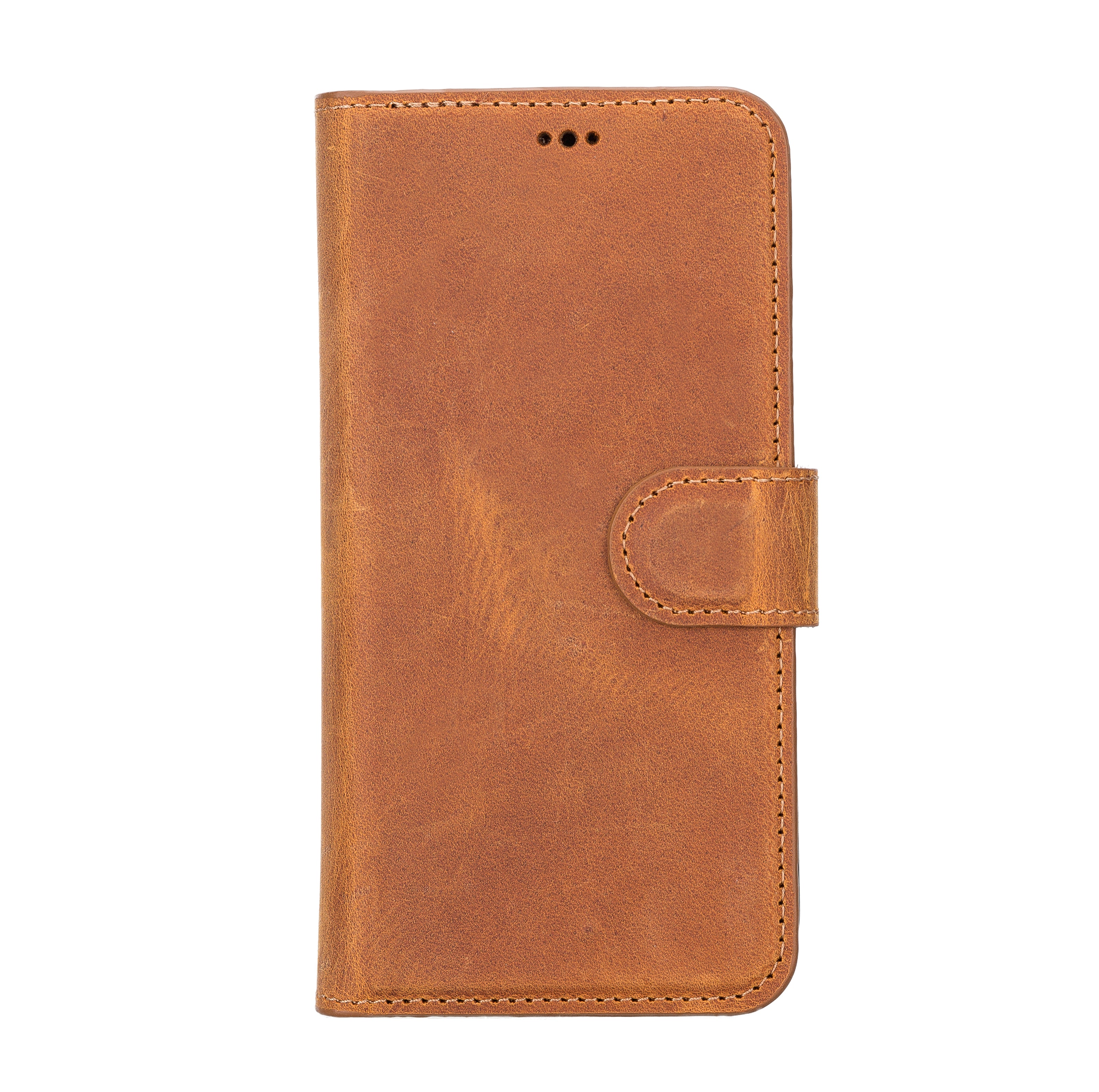 Camel Brown Leather Magnetic Case for iPhone 14 (6.1")