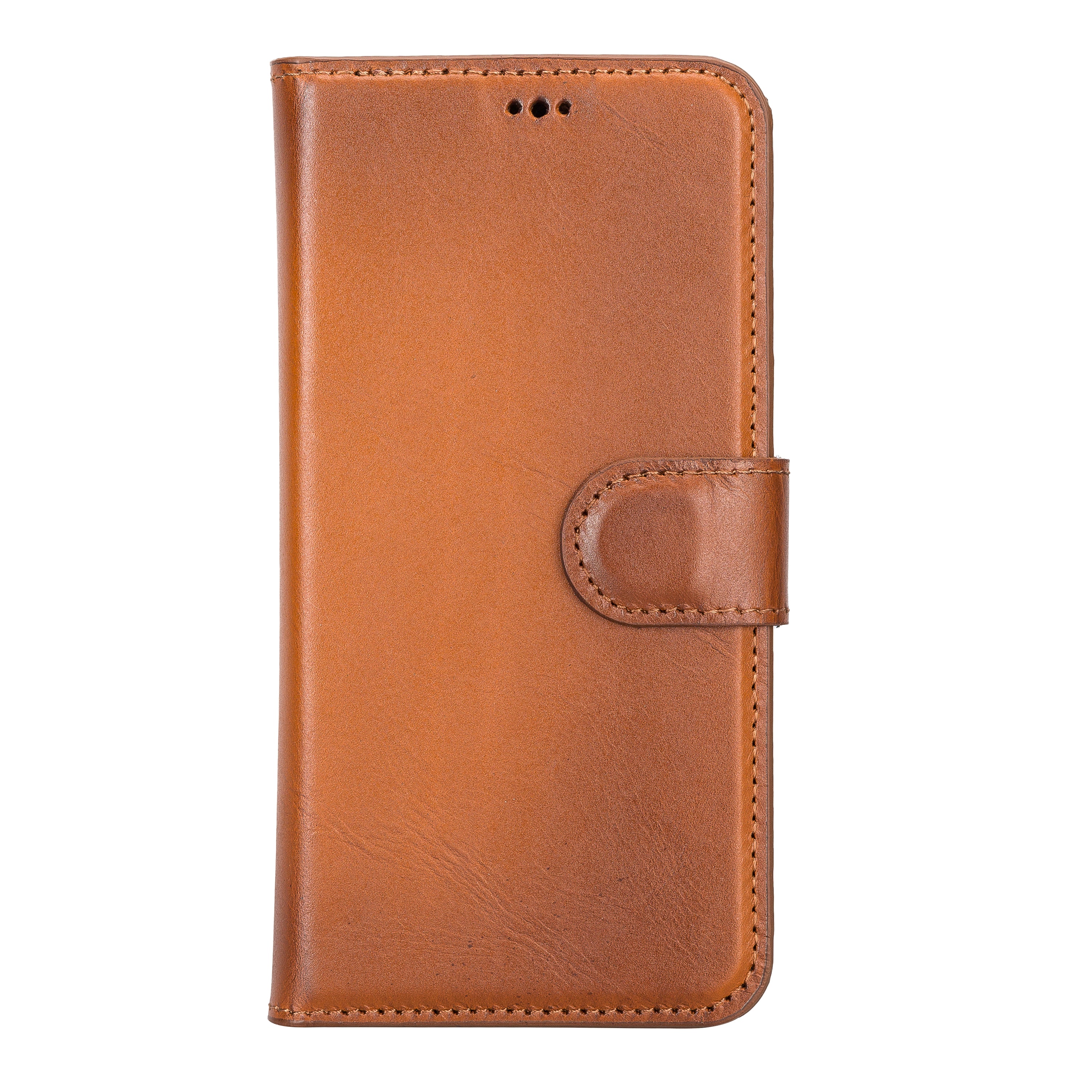 Burnished Tan Leather Magnetic Wallet Case for iPhone 14 (6.1")