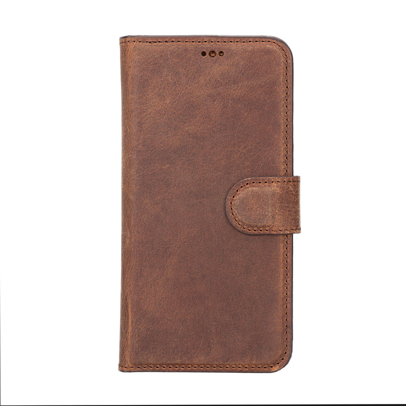 Antic Brown Leather Magnetic Case for iPhone 14 Pro (6.1")