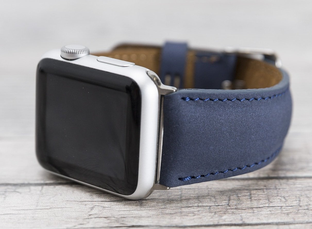 Antic Blue Leather Classic Apple Watch Band - O2 Leather