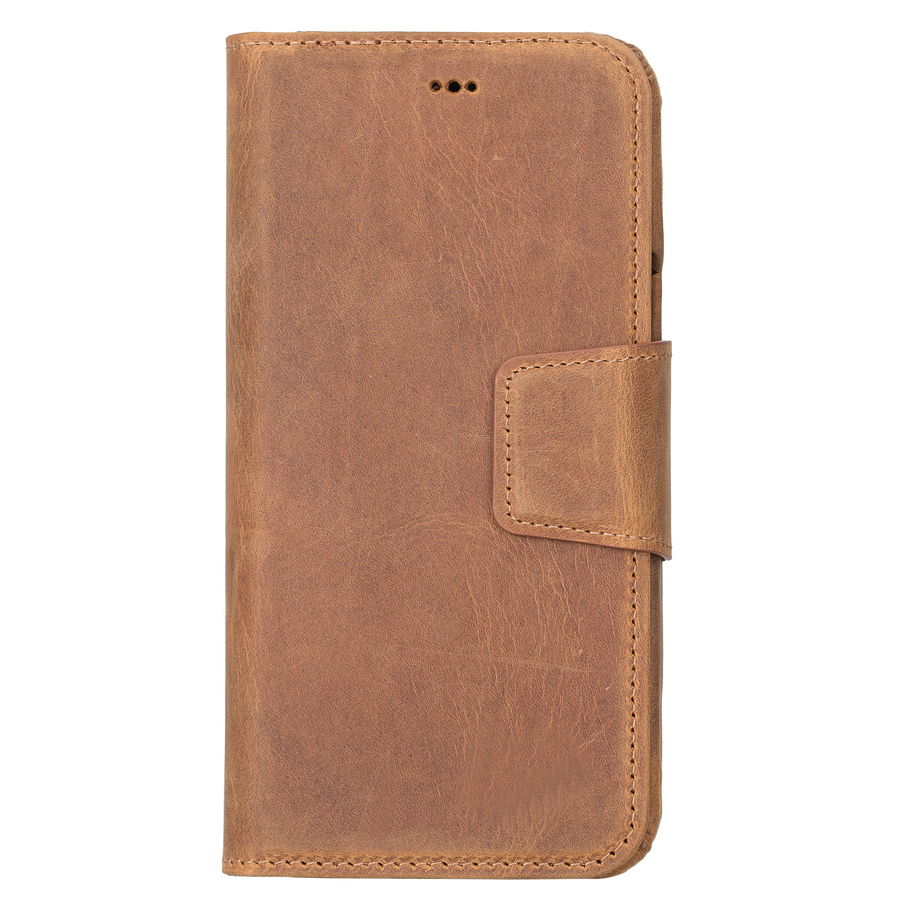 Antic Brown Leather Magnetic Wallet Case for iPhone 14 Pro MAX (6.7"), Prestige