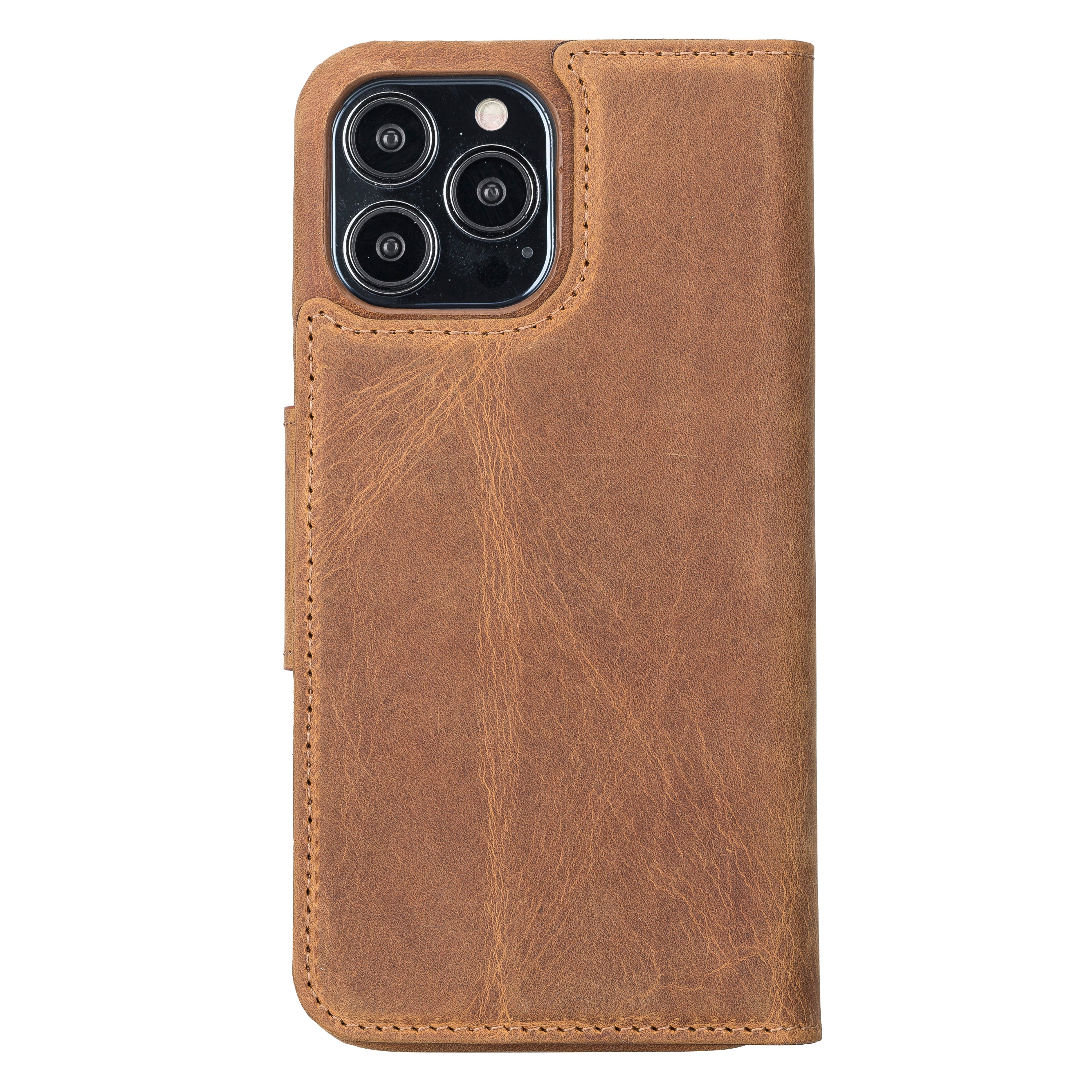 Antic Brown Leather Magnetic Wallet Case for iPhone 14 Pro MAX (6.7"), Prestige