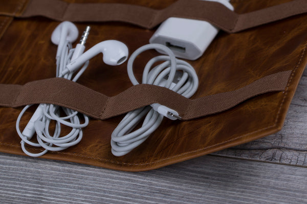 Handmade Leather Cable Holderleather Cord Cable Organizer 