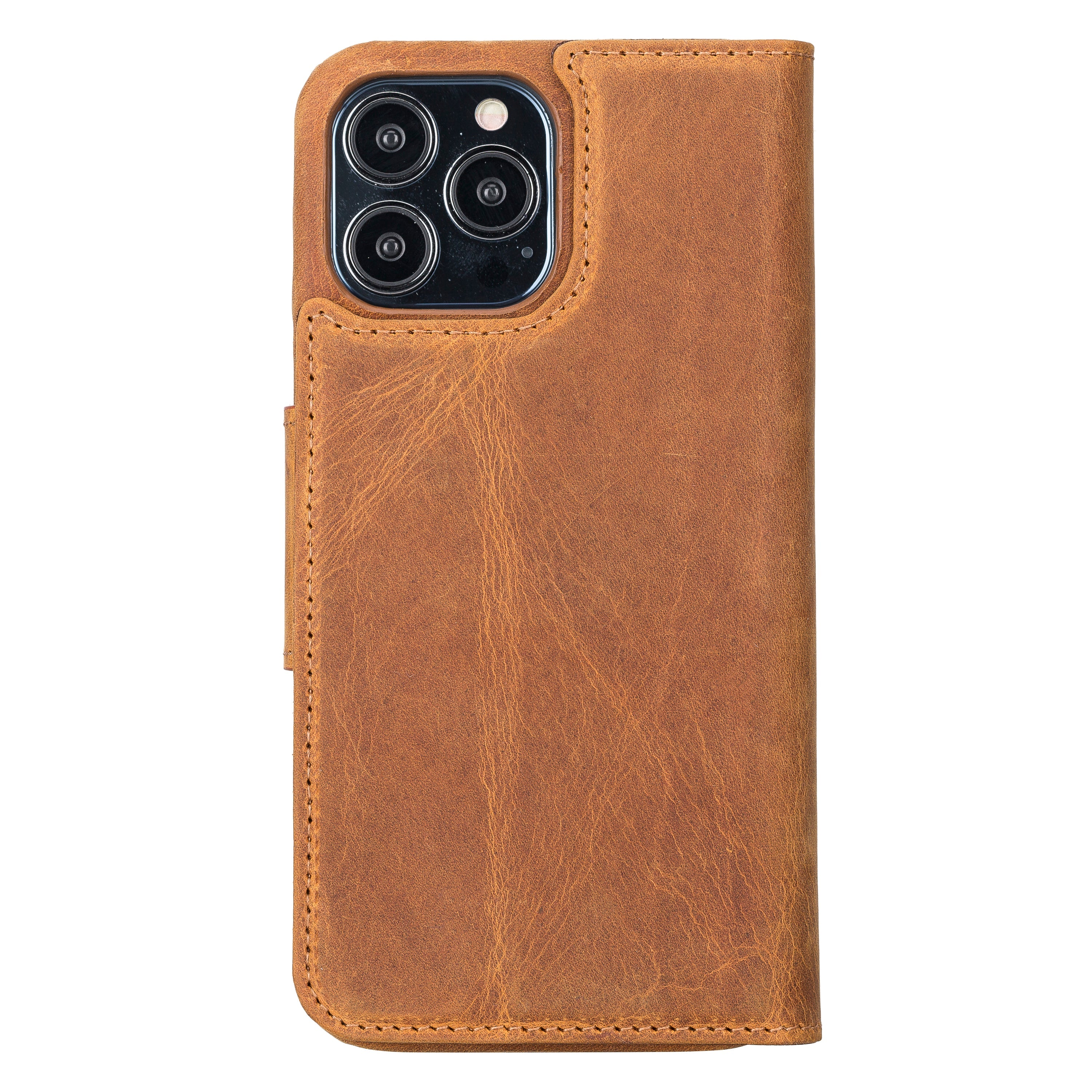 Camel Brown Leather Magnetic Wallet Case for iPhone 14 Pro MAX (6.7"), Prestige