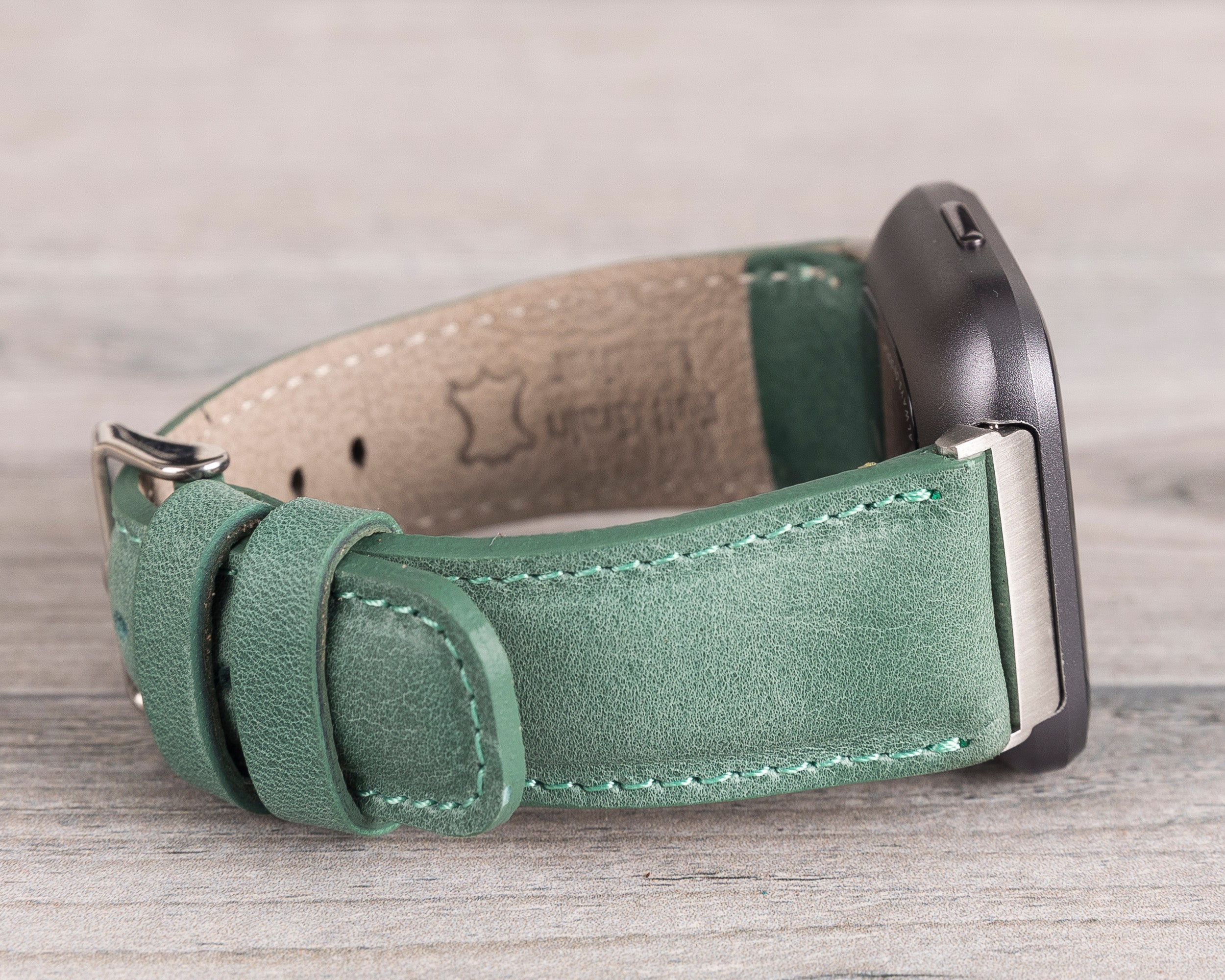 Sea Green Leather Classic Fitbit Watch Band