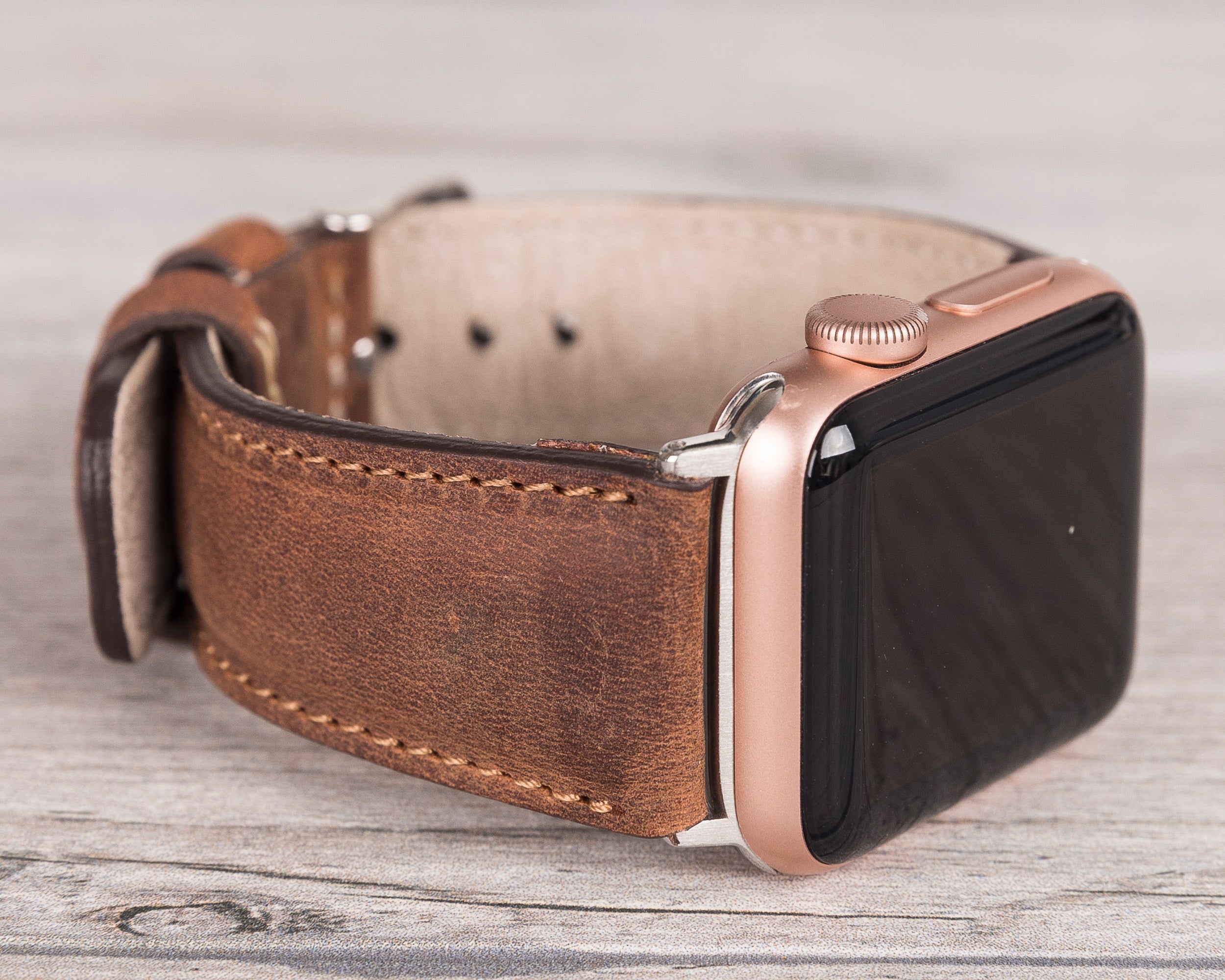 Antic Brown Leather Classic Apple Watch Band