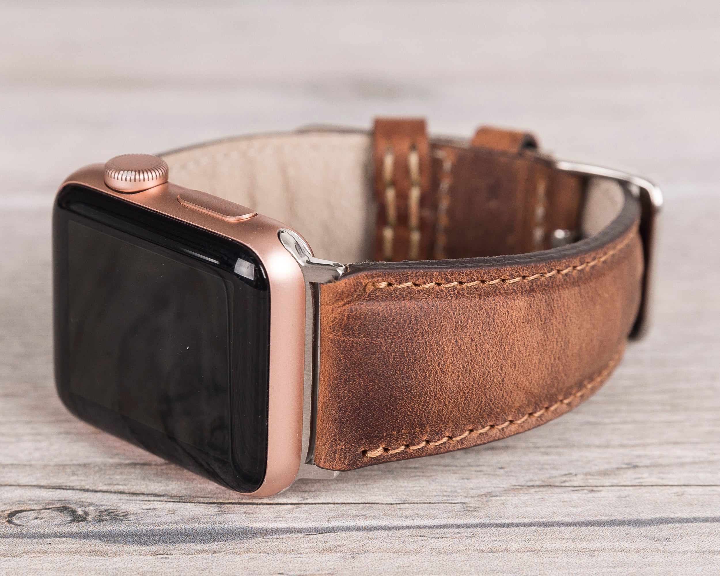 Antic Brown Leather Classic Apple Watch Band