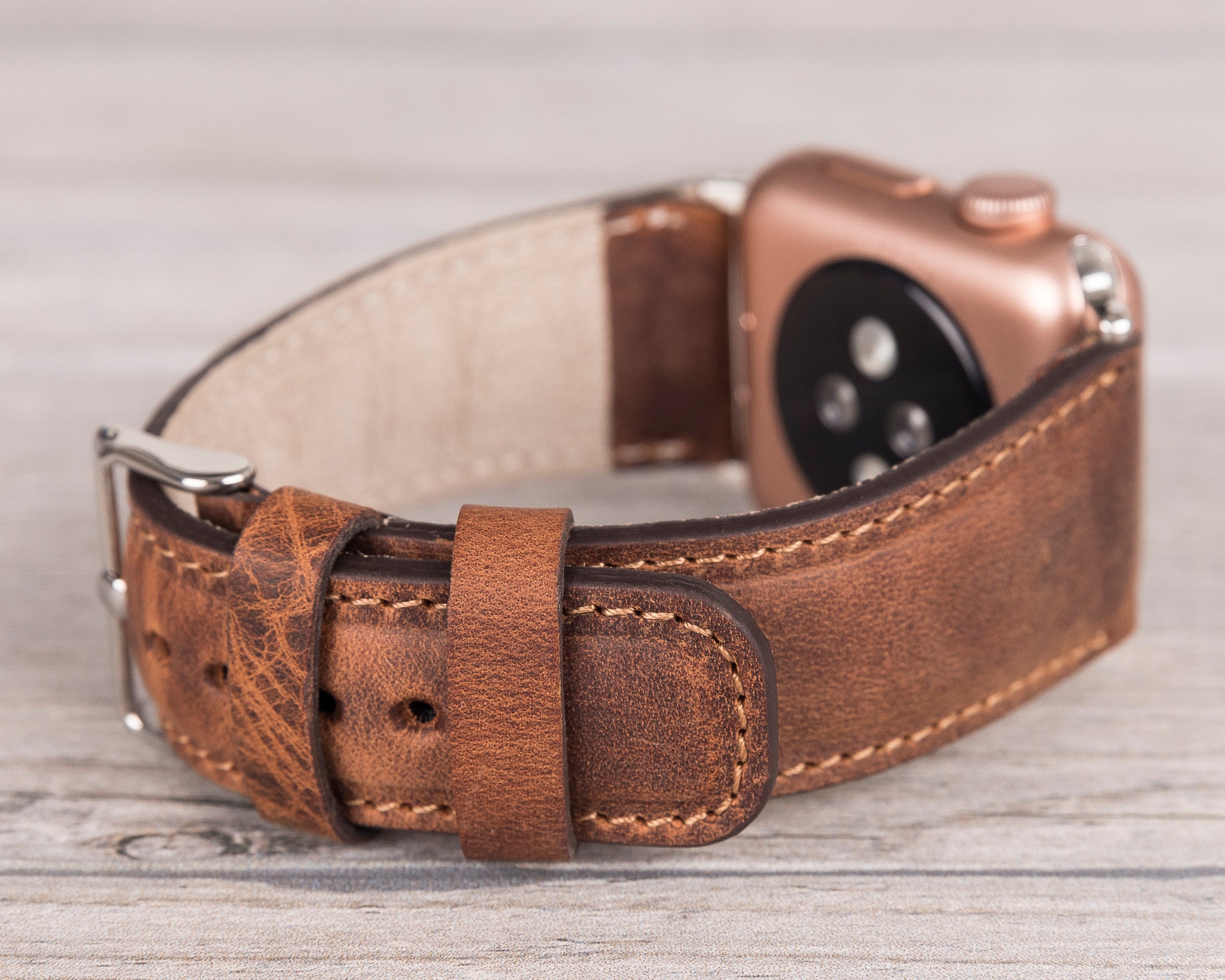 Antic Brown Leather Classic Apple Watch Band