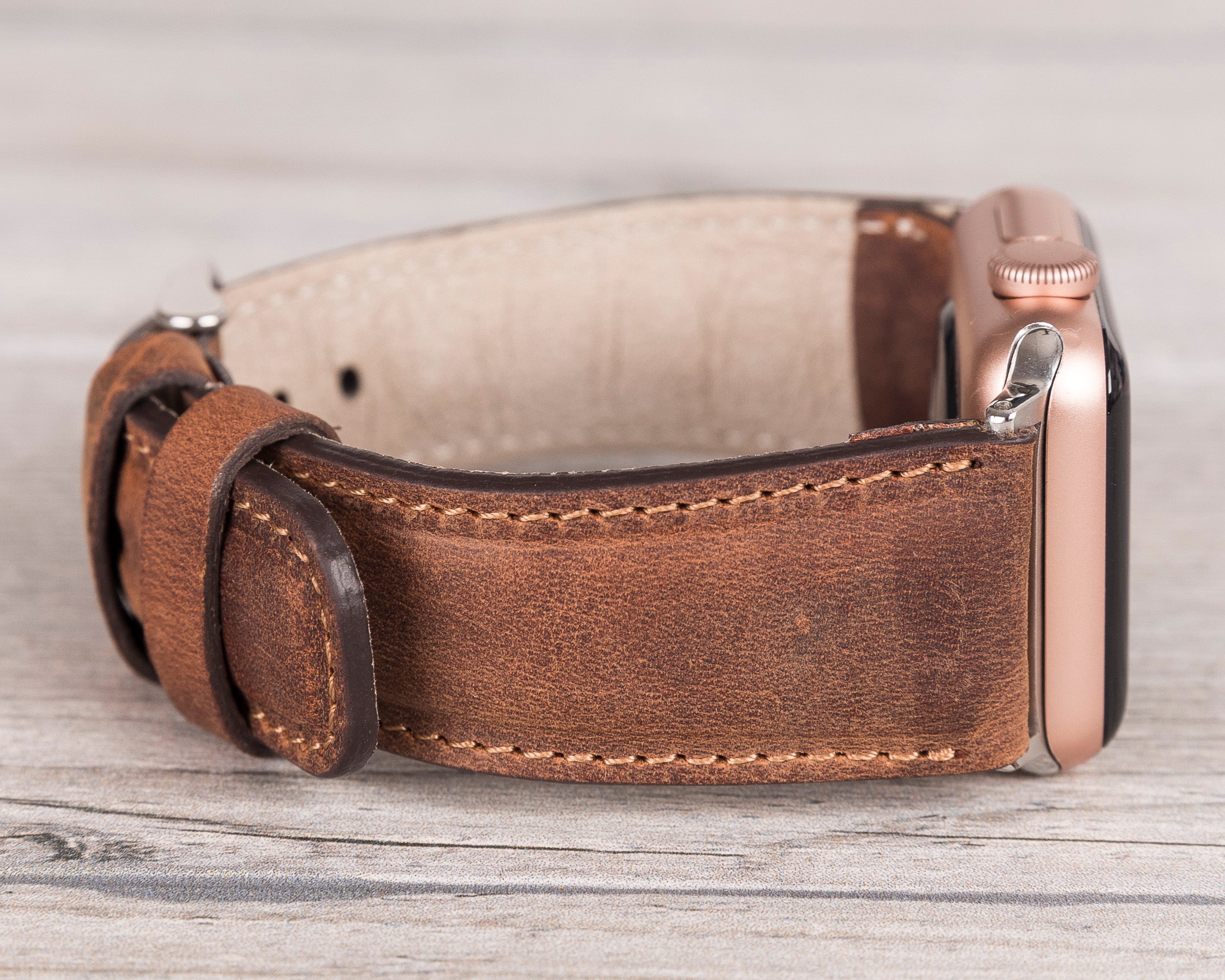 Antic Brown Leather Classic Apple Watch Band