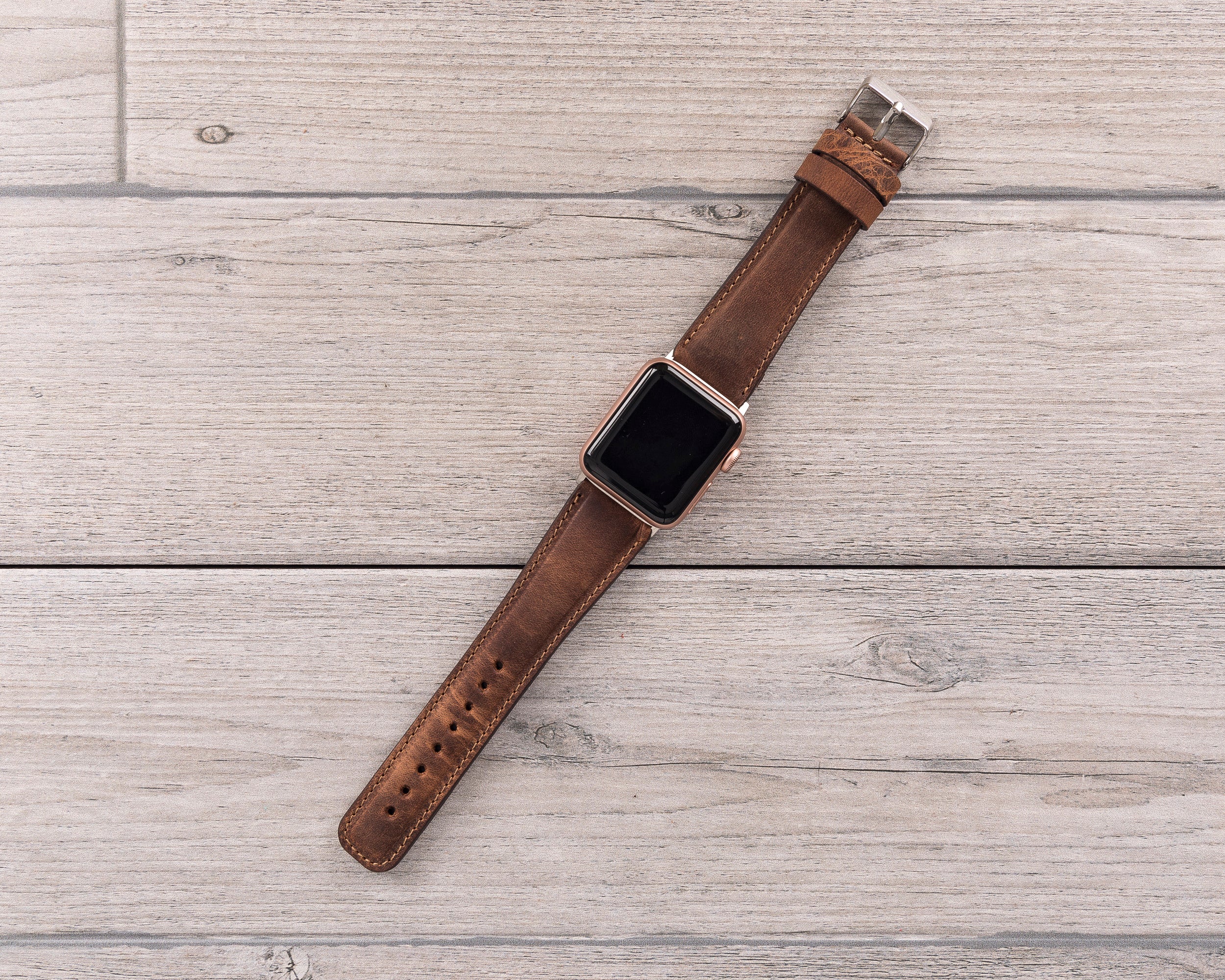 Antic Brown Leather Classic Apple Watch Band