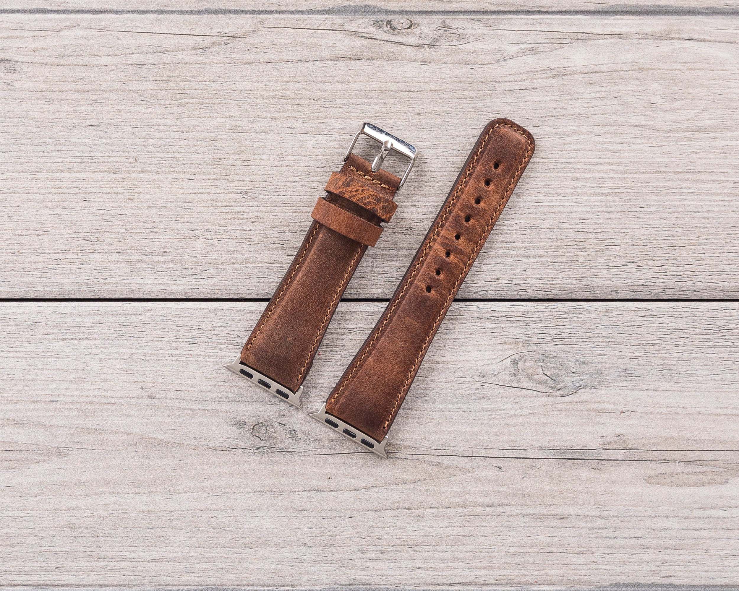 Antic Brown Leather Classic Apple Watch Band