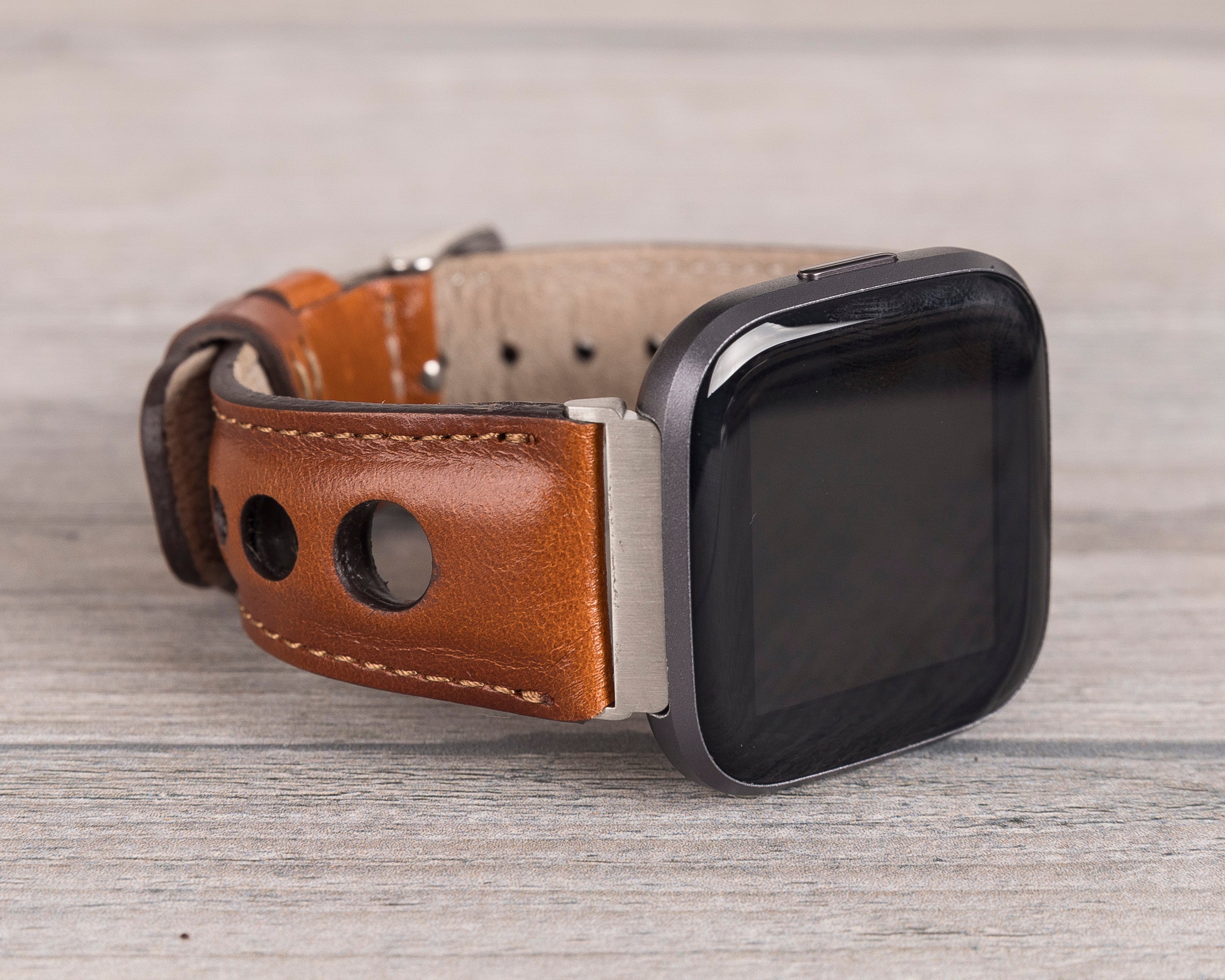 Burnished Tan Leather Rally Fitbit Watch Band