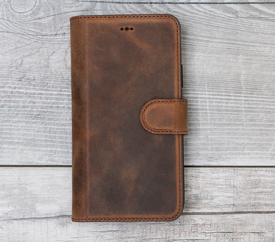 Antic Brown Magnetic Leather Case for iPhone X/XS/XS Max