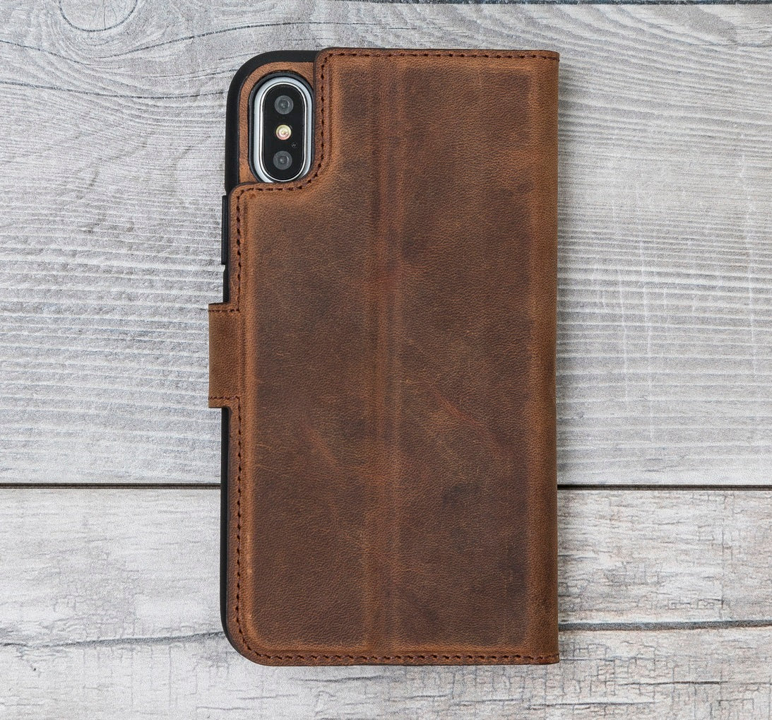 Antic Brown Magnetic Leather Case for iPhone X/XS/XS Max