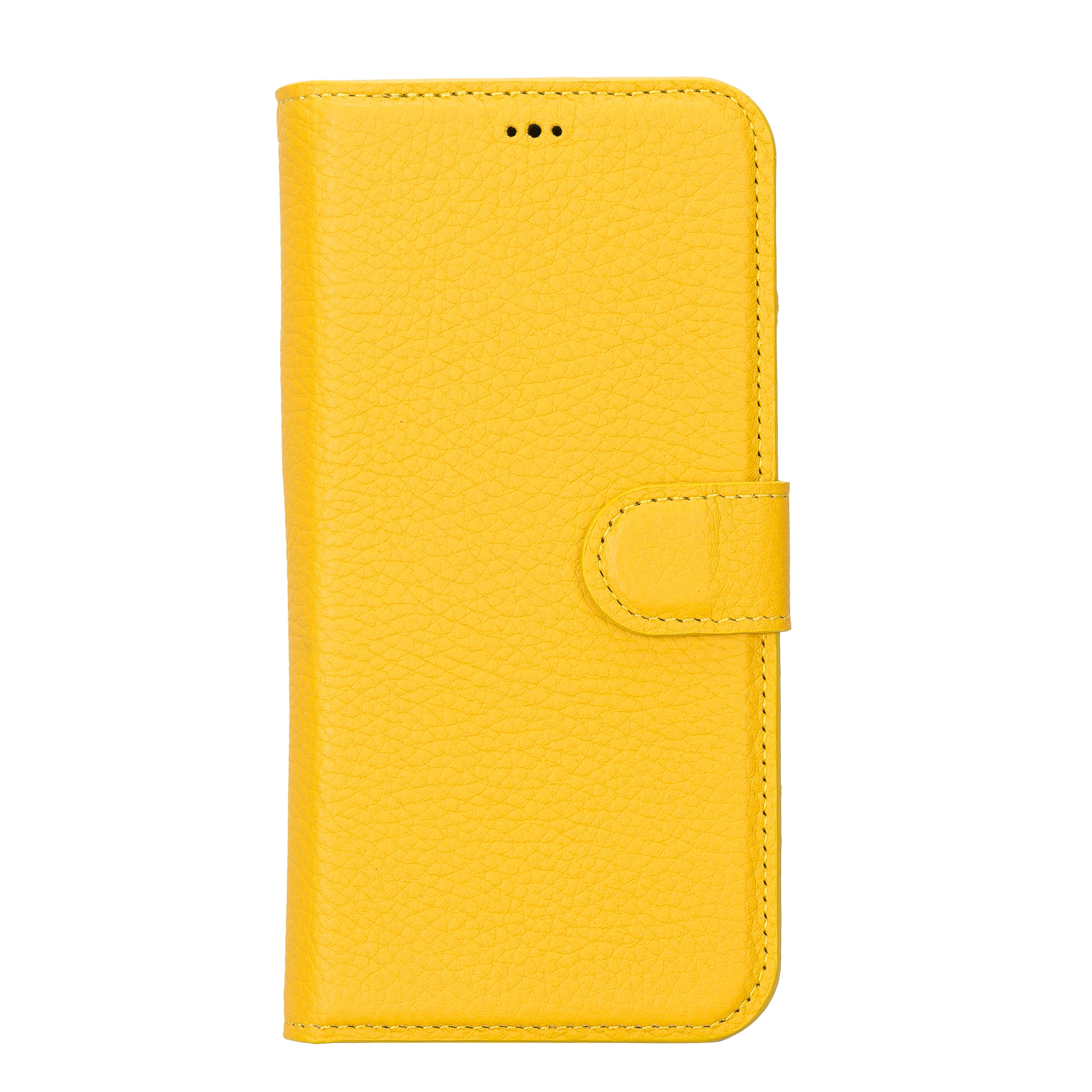 Yellow Leather Magnetic Wallet Case for iPhone 14 PLUS (6.7")