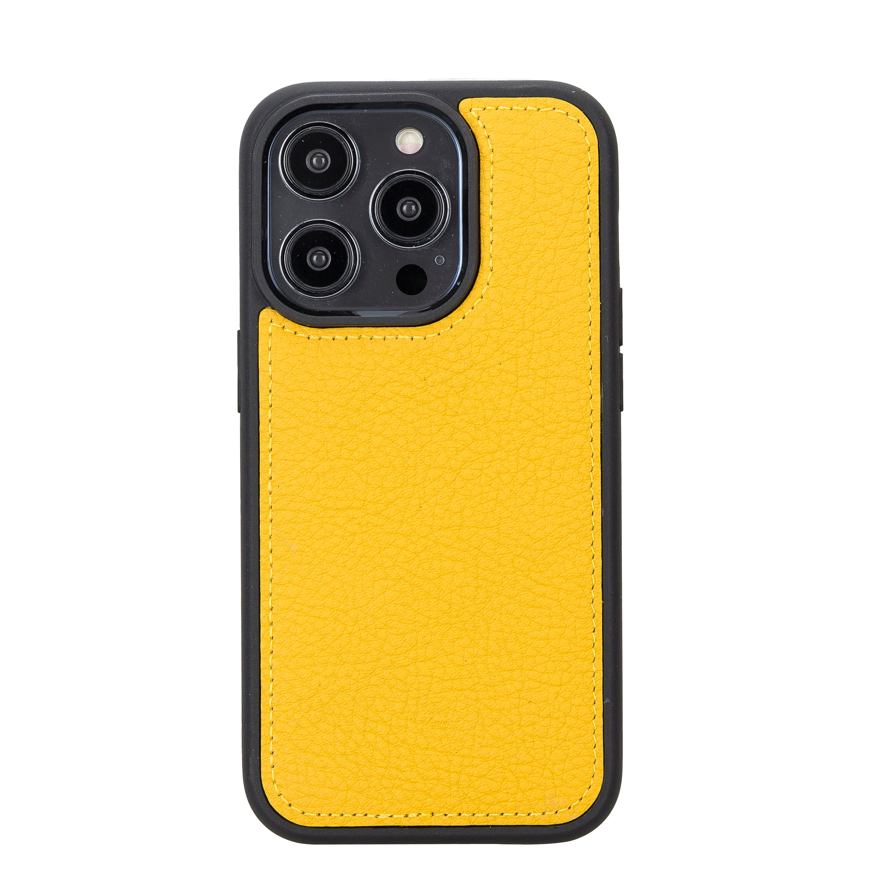 Yellow Leather Magnetic Wallet Case for iPhone 14 PRO (6.1")