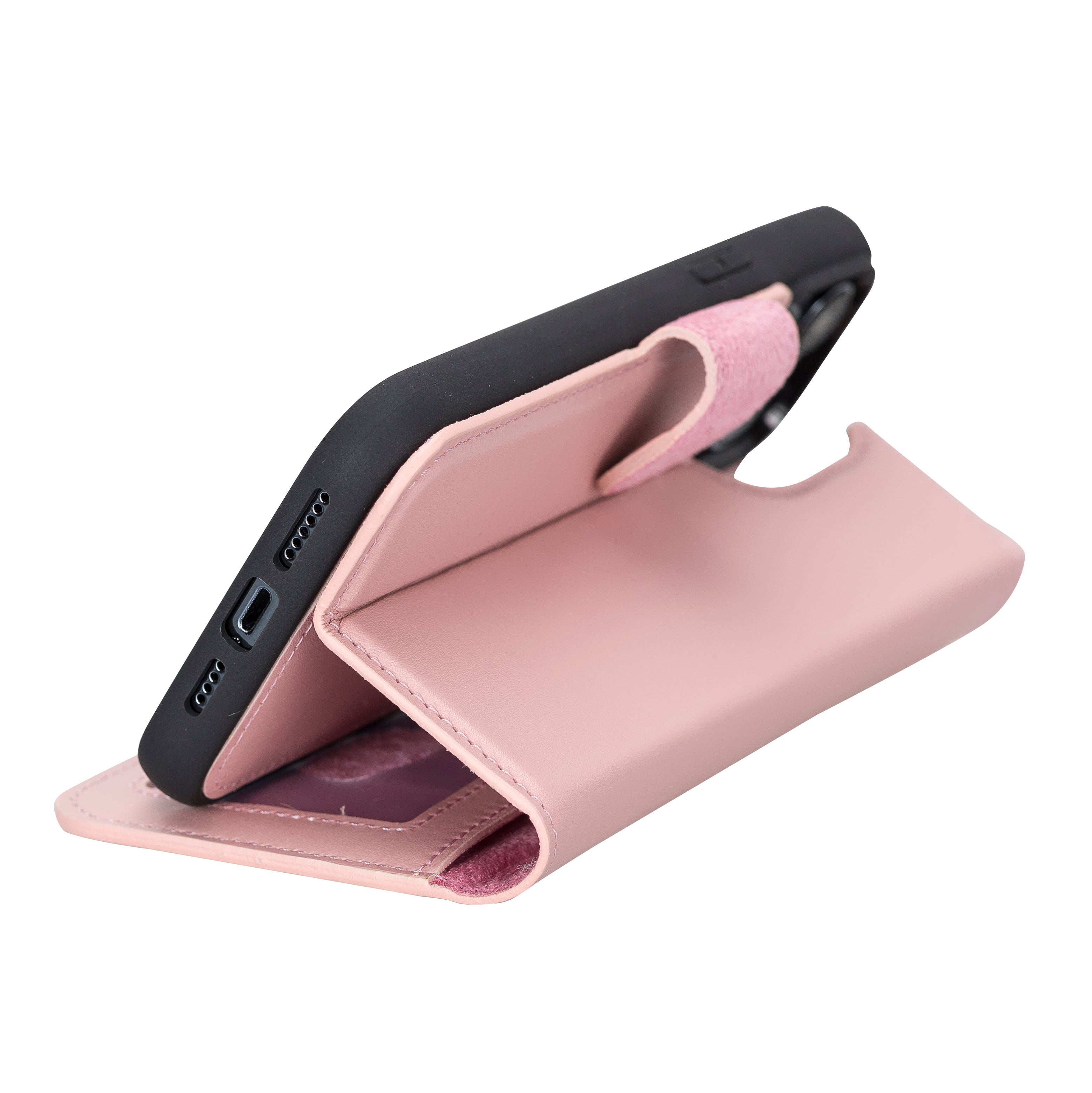 Pink Leather Magnetic Wallet Case for iPhone 14 Pro MAX (6.7")