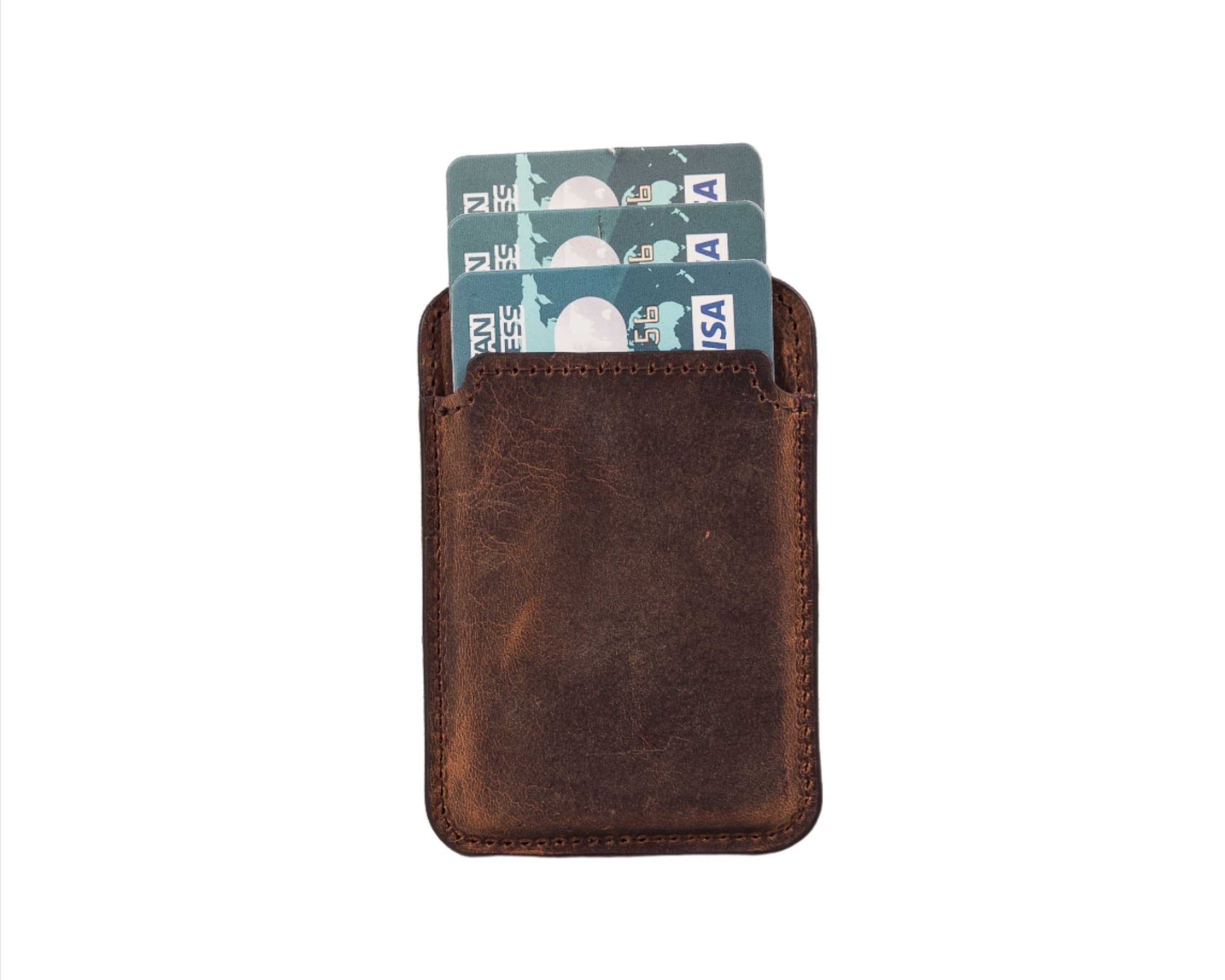 Leather Magnetic Card Holder Wallet for iPhone - O2 Leather