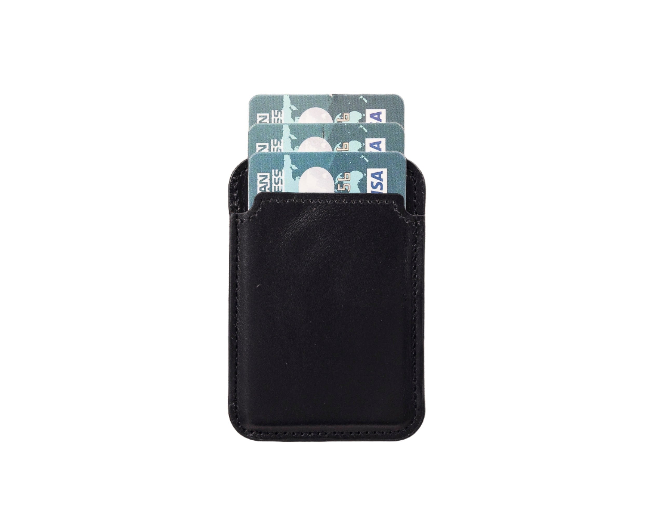 Leather Magnetic Card Holder Wallet for iPhone - O2 Leather