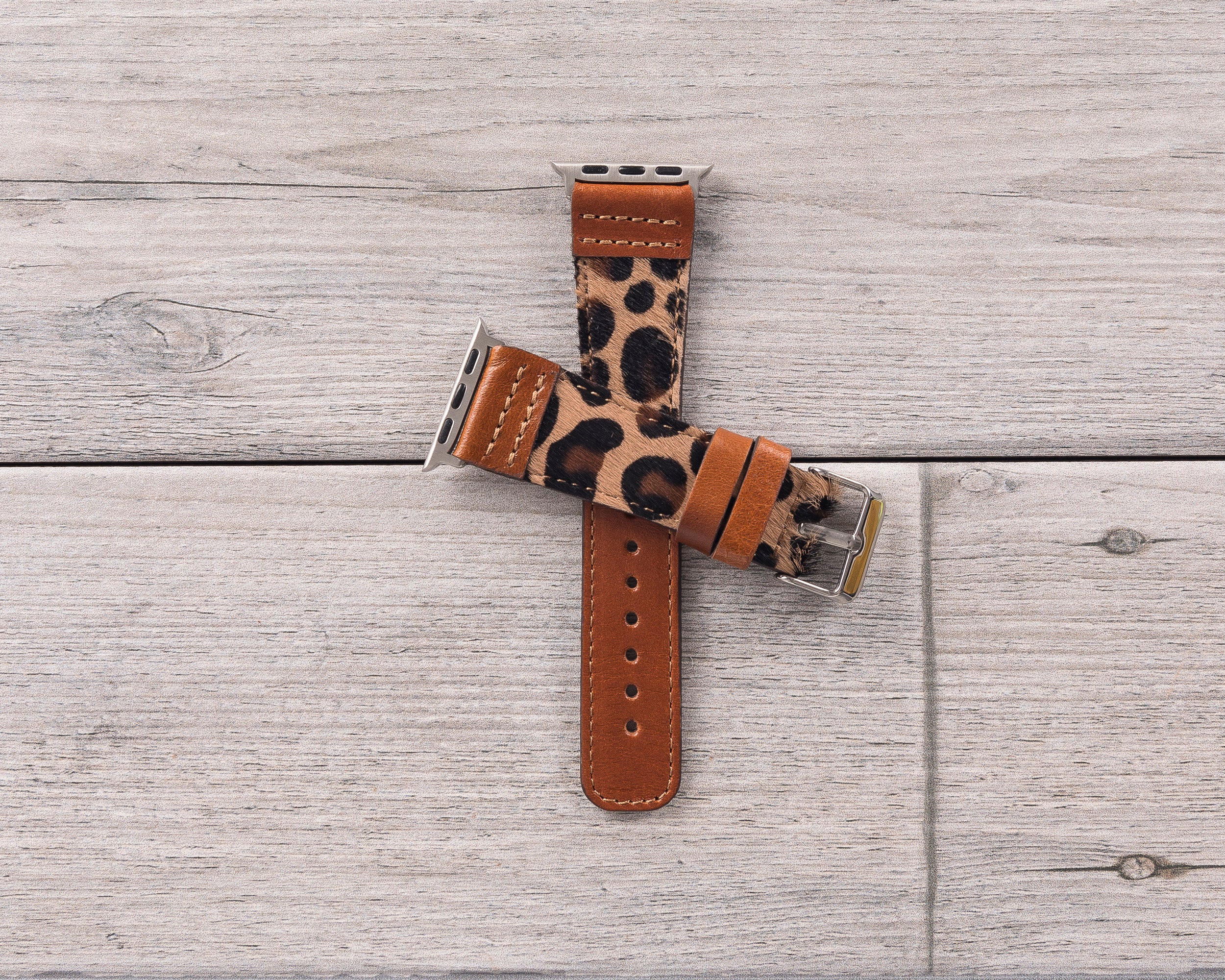 Leopard Patterned Leather Sport Apple Watch Band