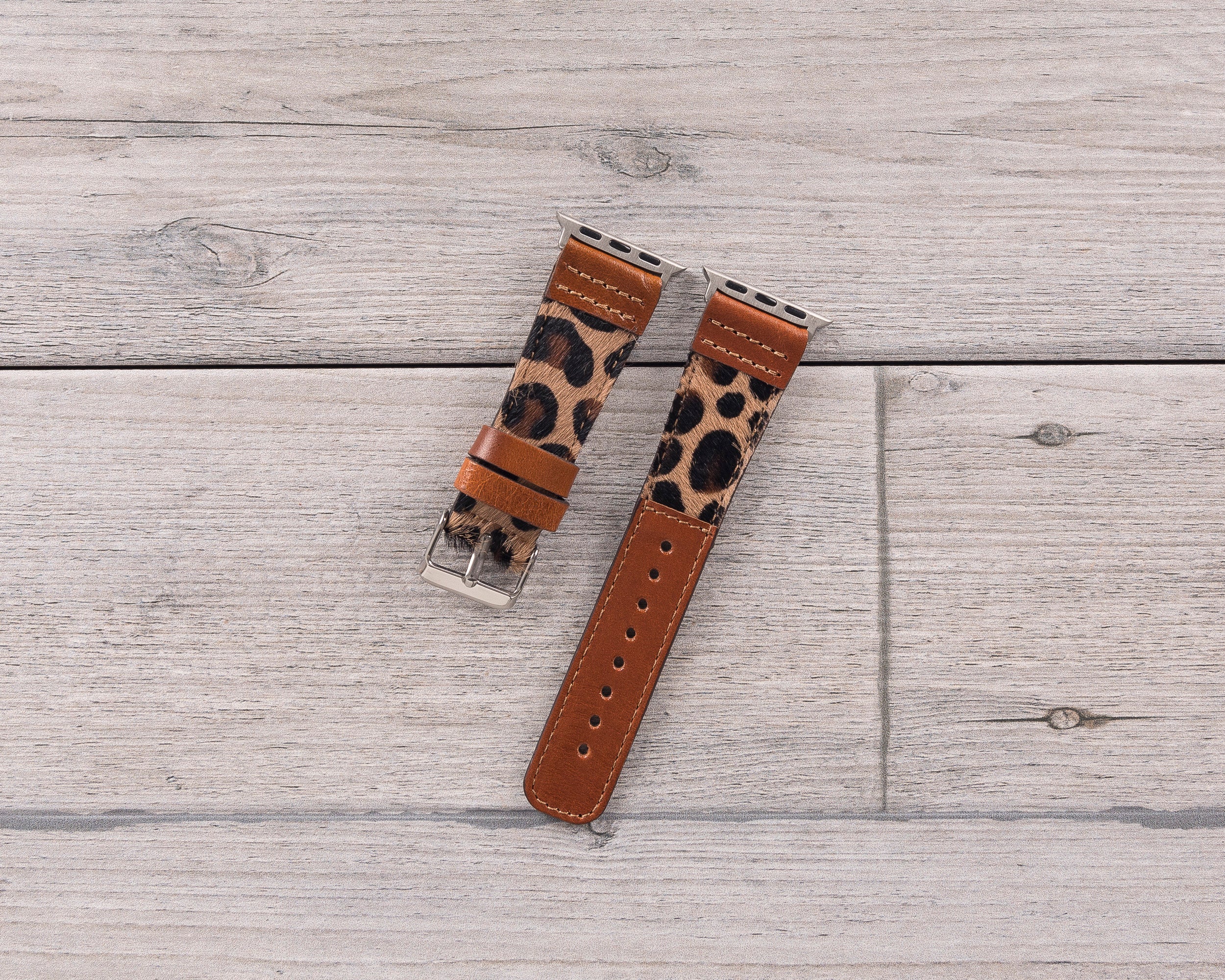 Leopard Patterned Leather Sport Apple Watch Band