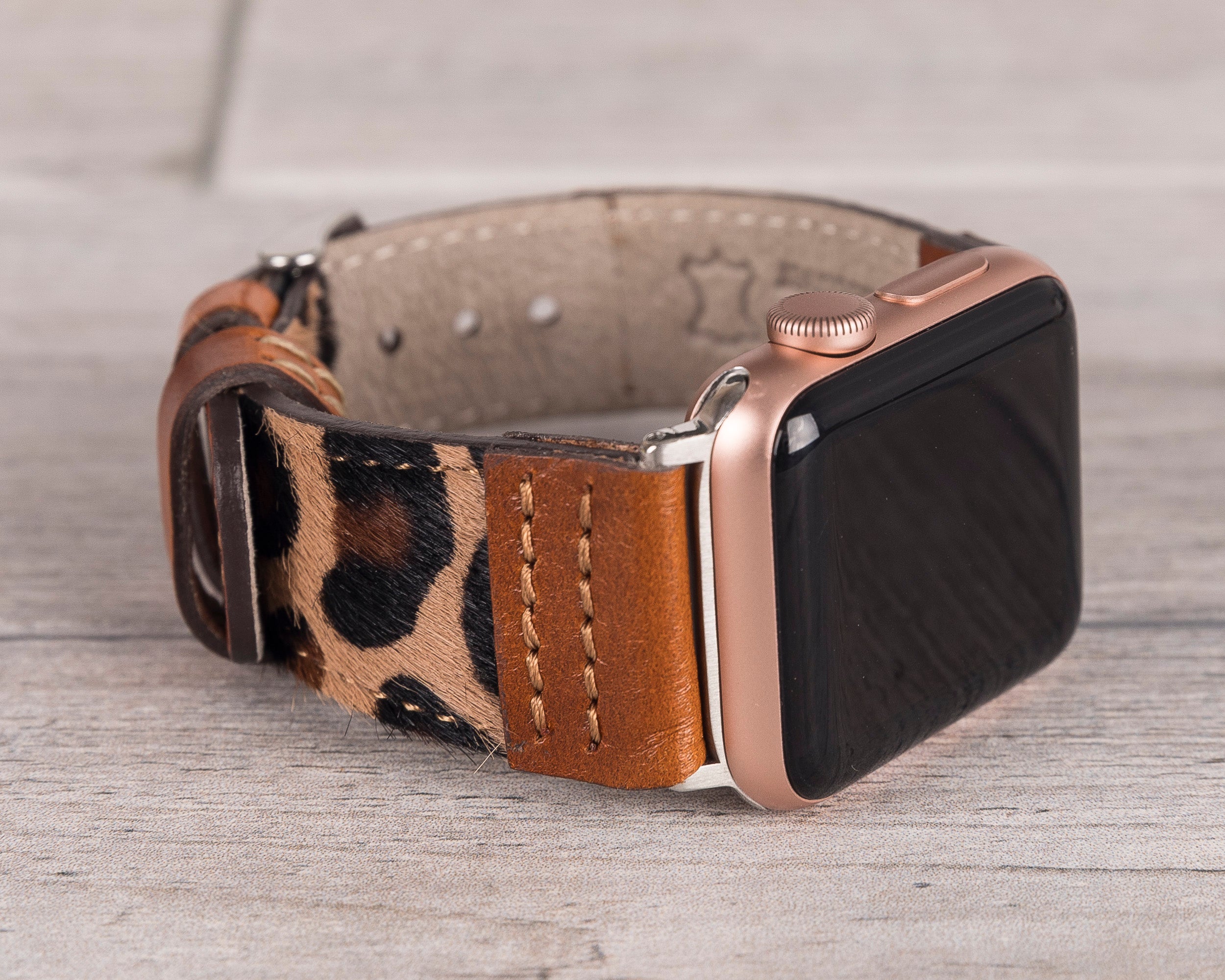 Leopard Patterned Leather Sport Apple Watch Band