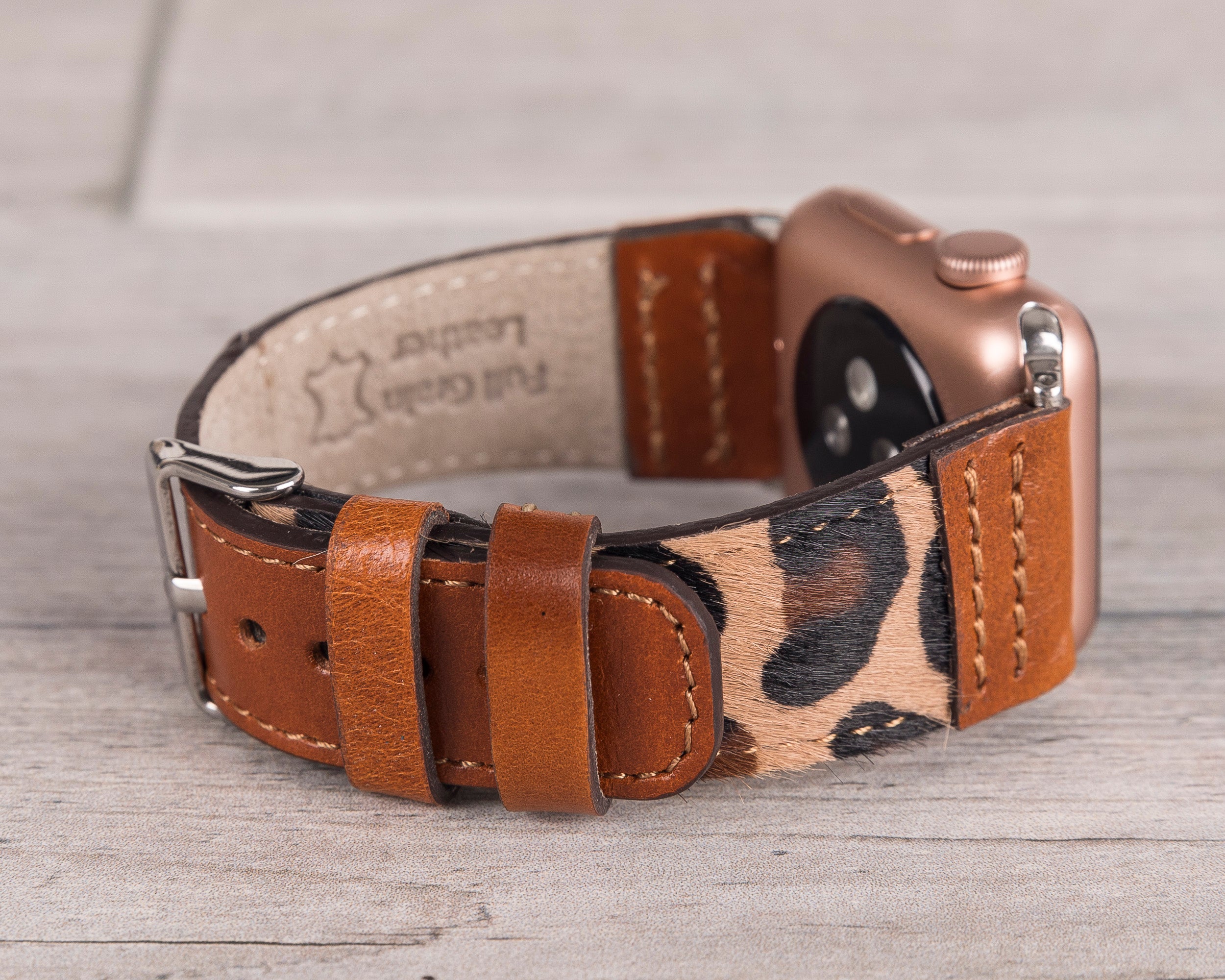 Leopard Patterned Leather Sport Apple Watch Band