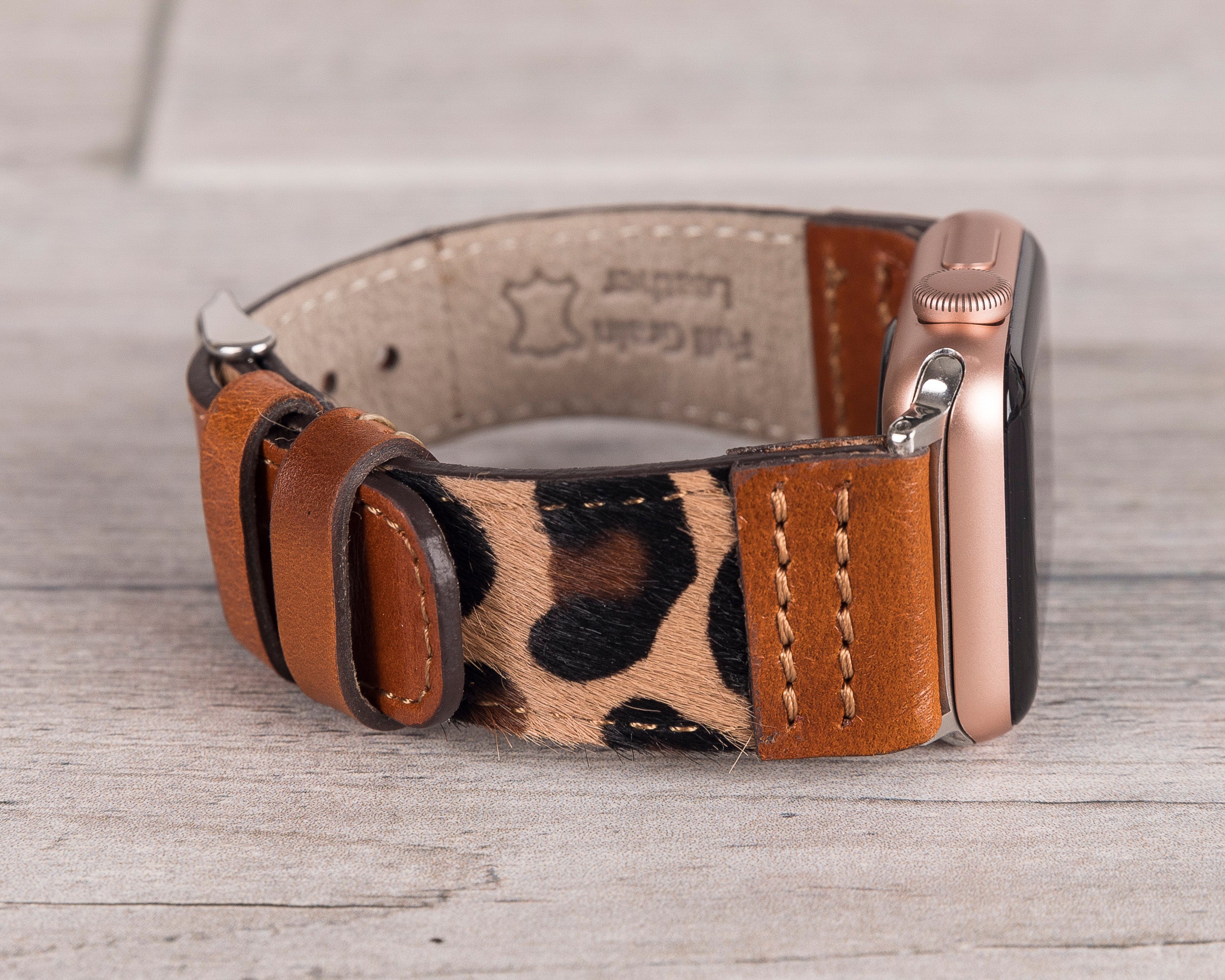 Leopard Patterned Leather Sport Apple Watch Band