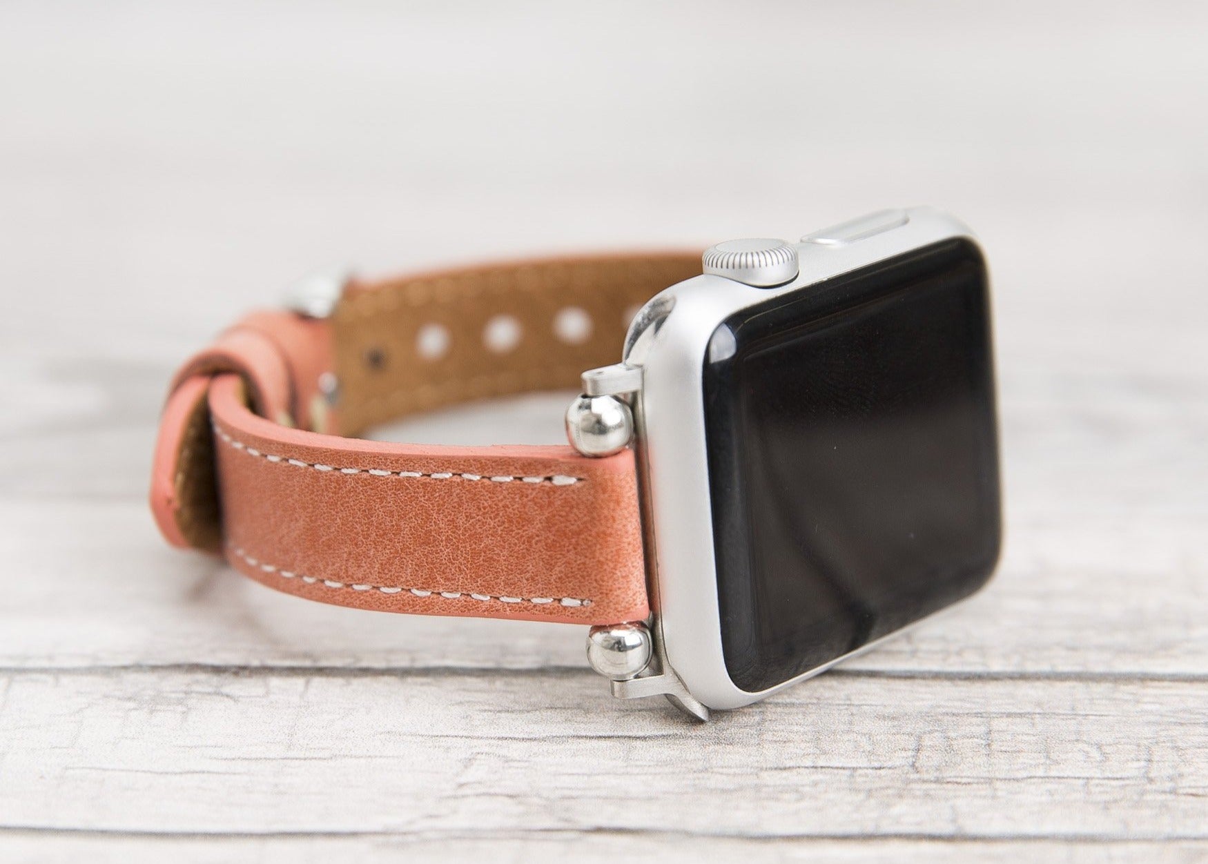 Orange Leather Ultra Slim Apple Watch Band