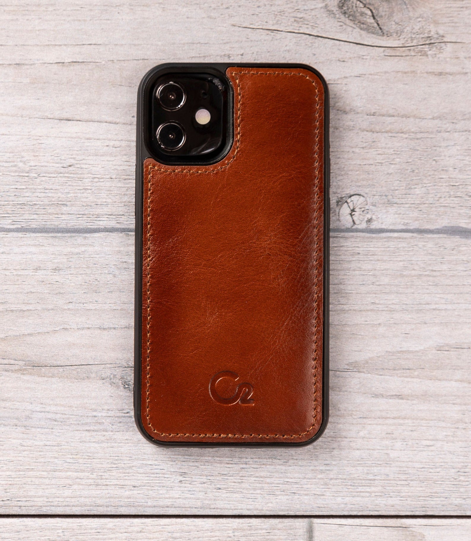 Burnished Tan Leather Magnetic Wallet Case for iPhone 12 Mini (5.4")