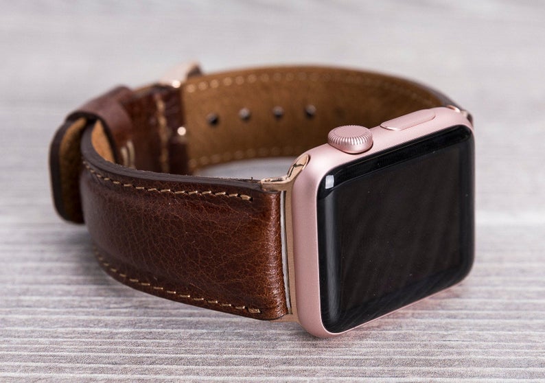 Dark Brown Leather Classic Apple Watch Band