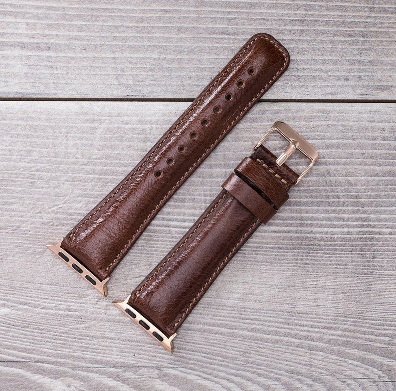 Dark Brown Leather Classic Apple Watch Band