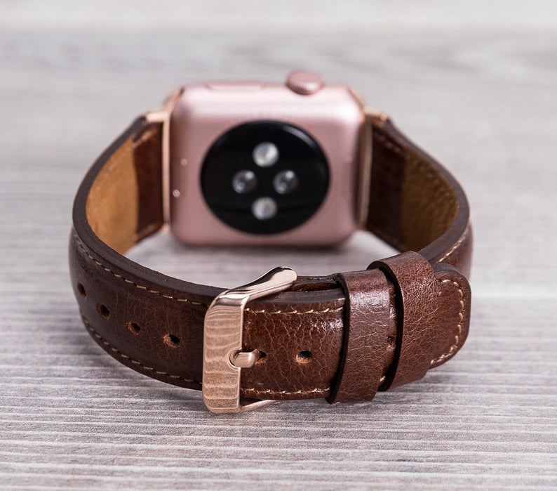 Dark Brown Leather Classic Apple Watch Band